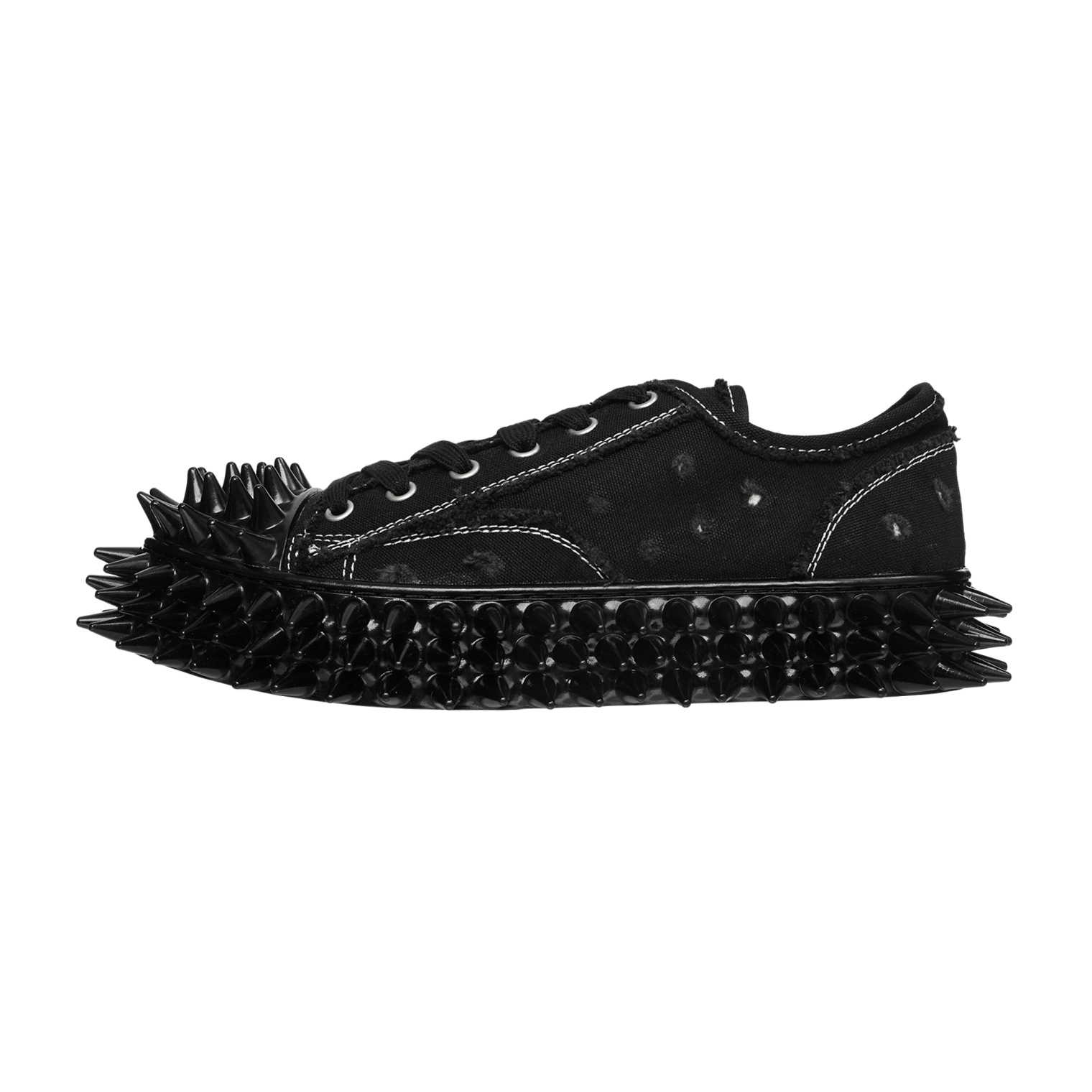 Buy Doublet men black spiky sneakers for $515 online on SV77