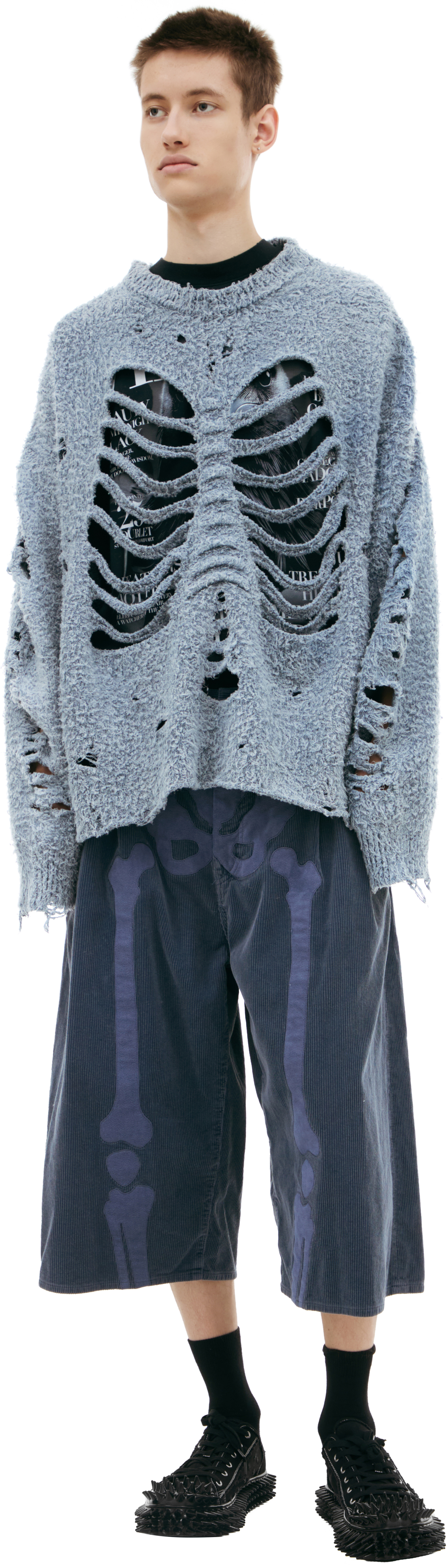 Doublet \'Ribcage\' Blue sweater