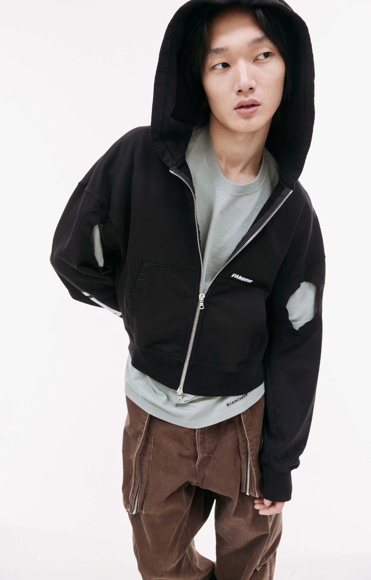 B1ARCHIVE Zip up hoodie with holes