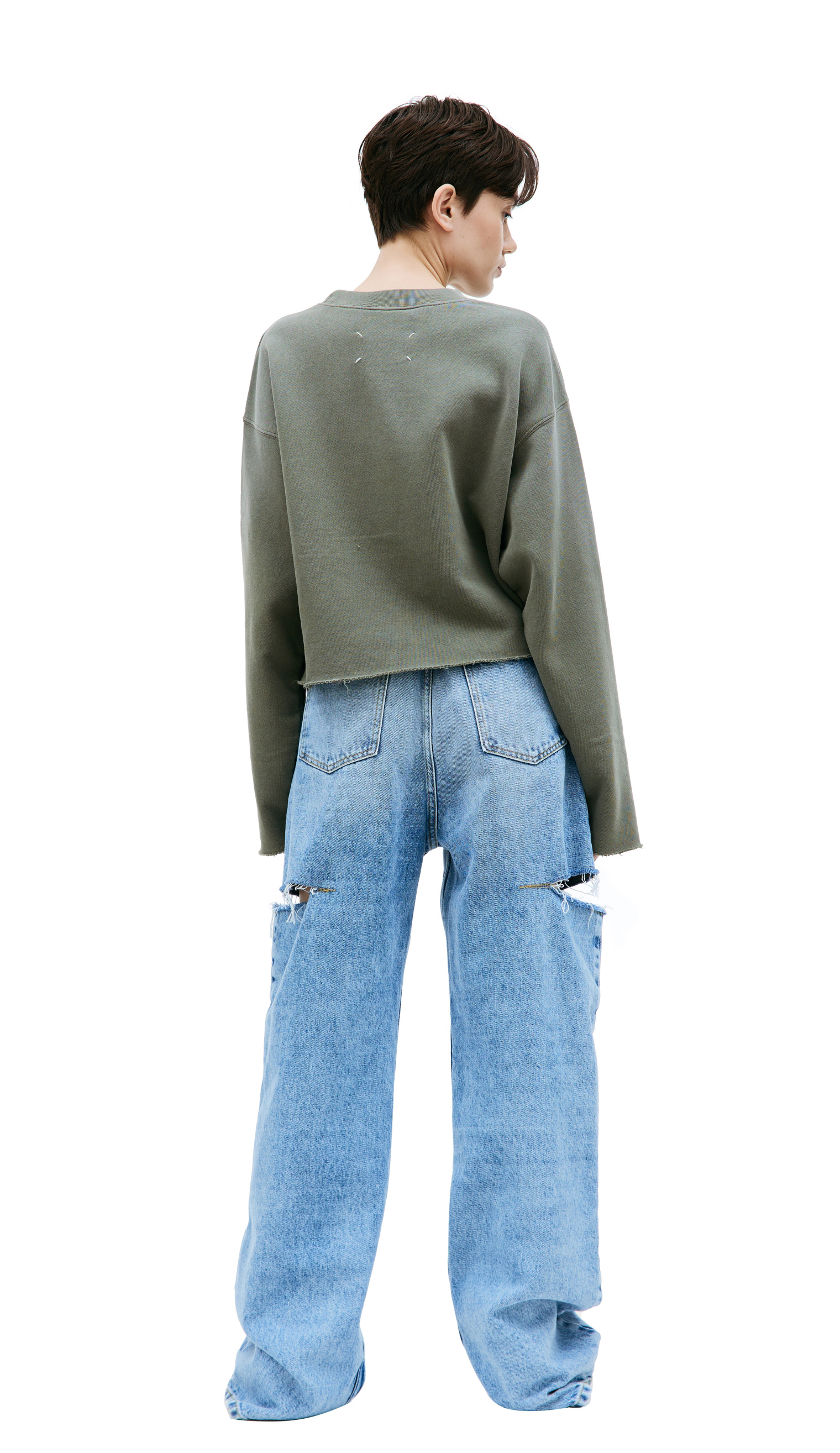 Maison Margiela Cropped sweatshirt with logo