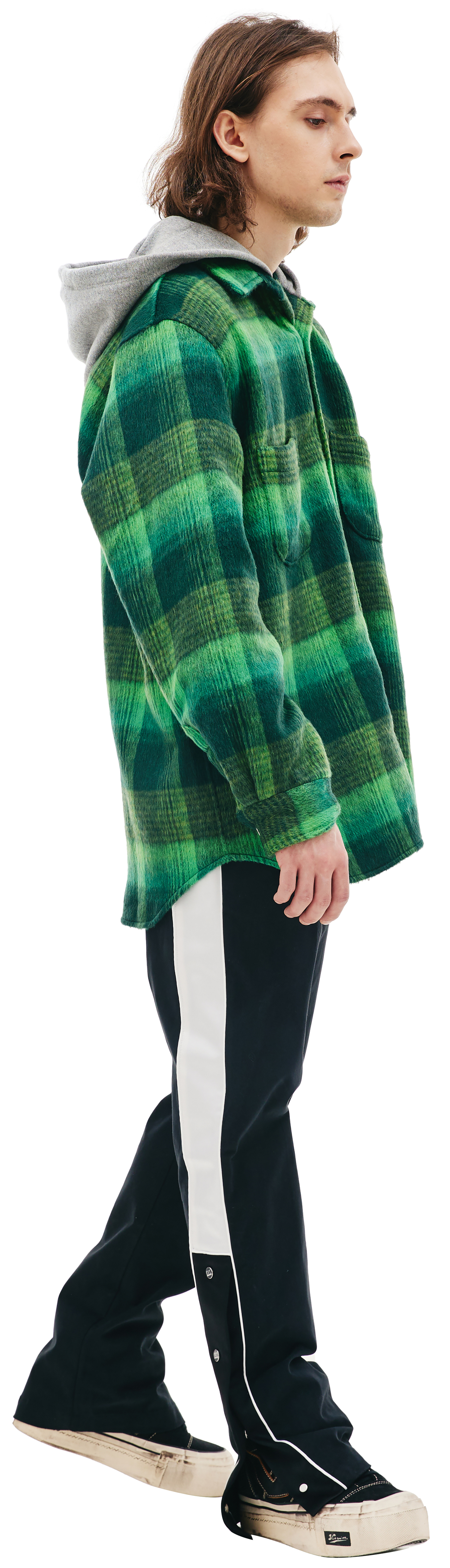 Nahmias Check hooded shirt