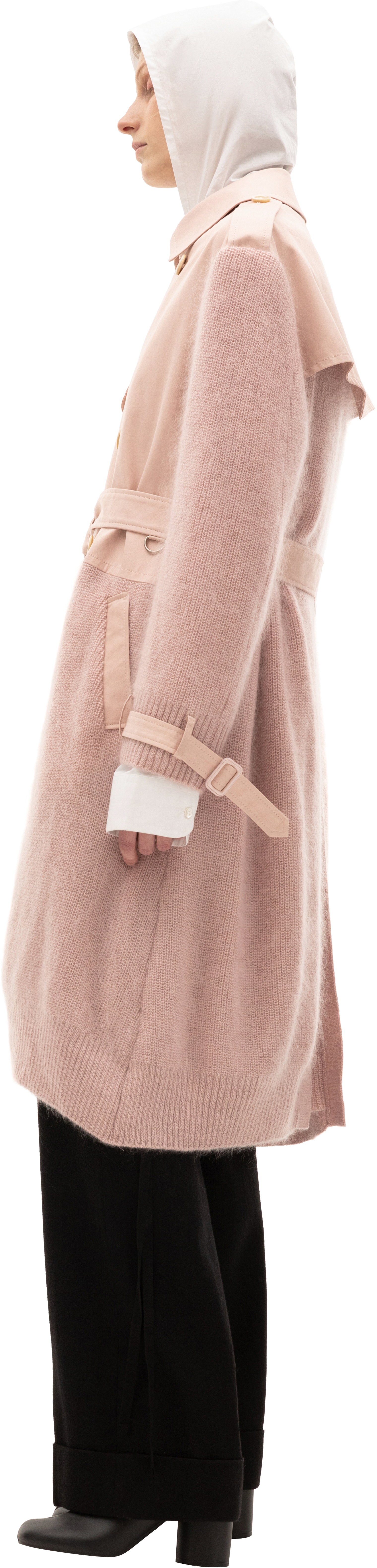 Undercover Partly Knitted Pink Trench