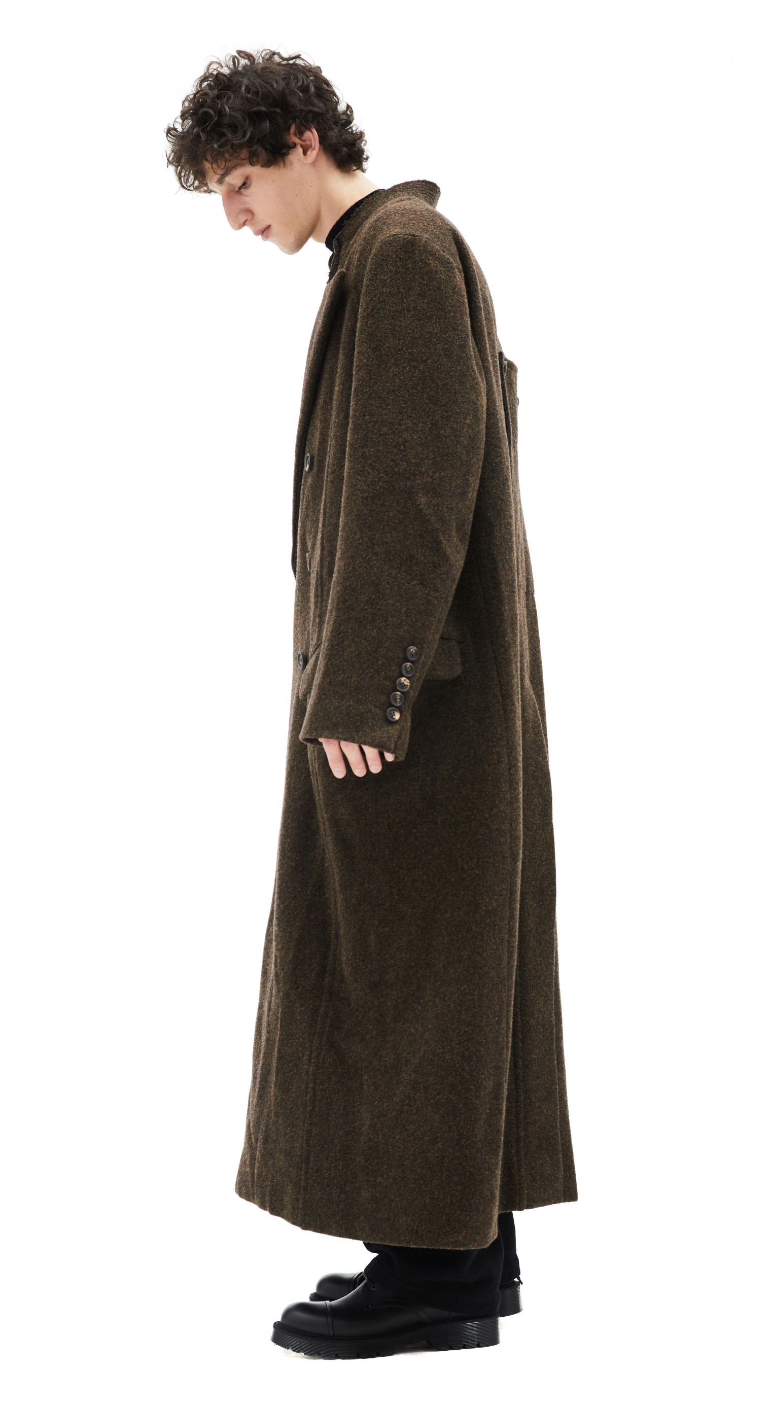 Ziggy Chen Шерстяное пальто со скрытым принтом