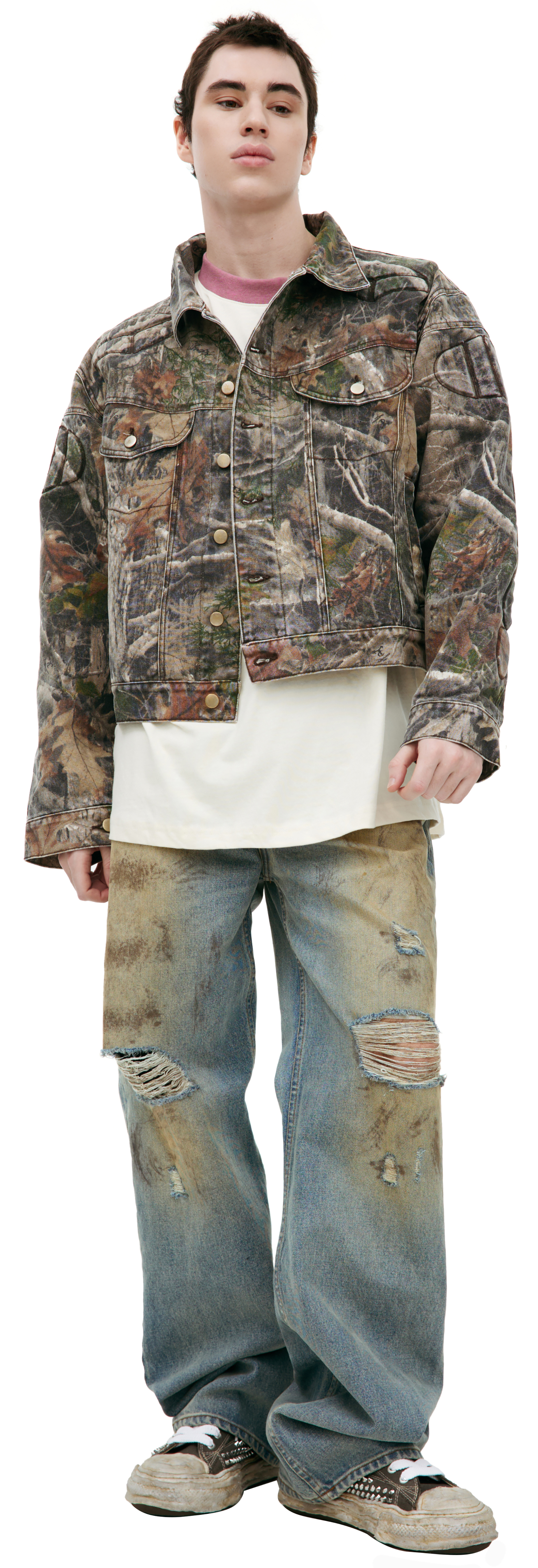 Satoshi Nakamoto Monoprint denim jacket