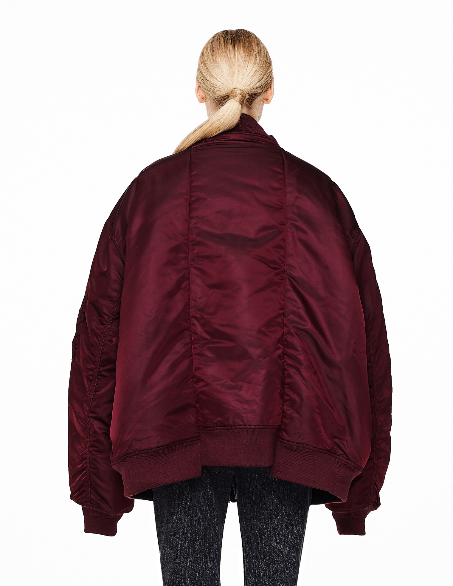 VETEMENTS Burgundy Alpha Industries Bomber Jacket