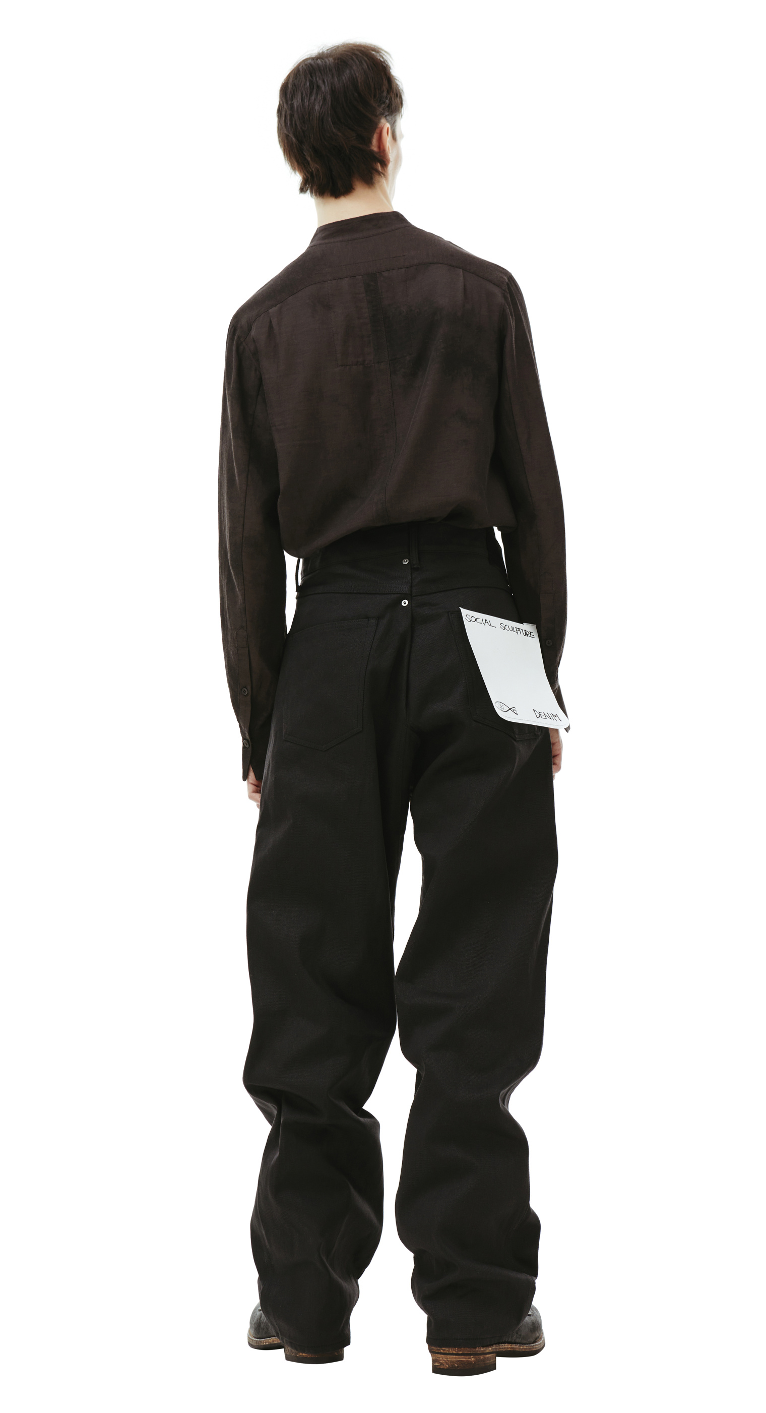 Buy visvim men black hakama straight-leg jeans for $870 online on