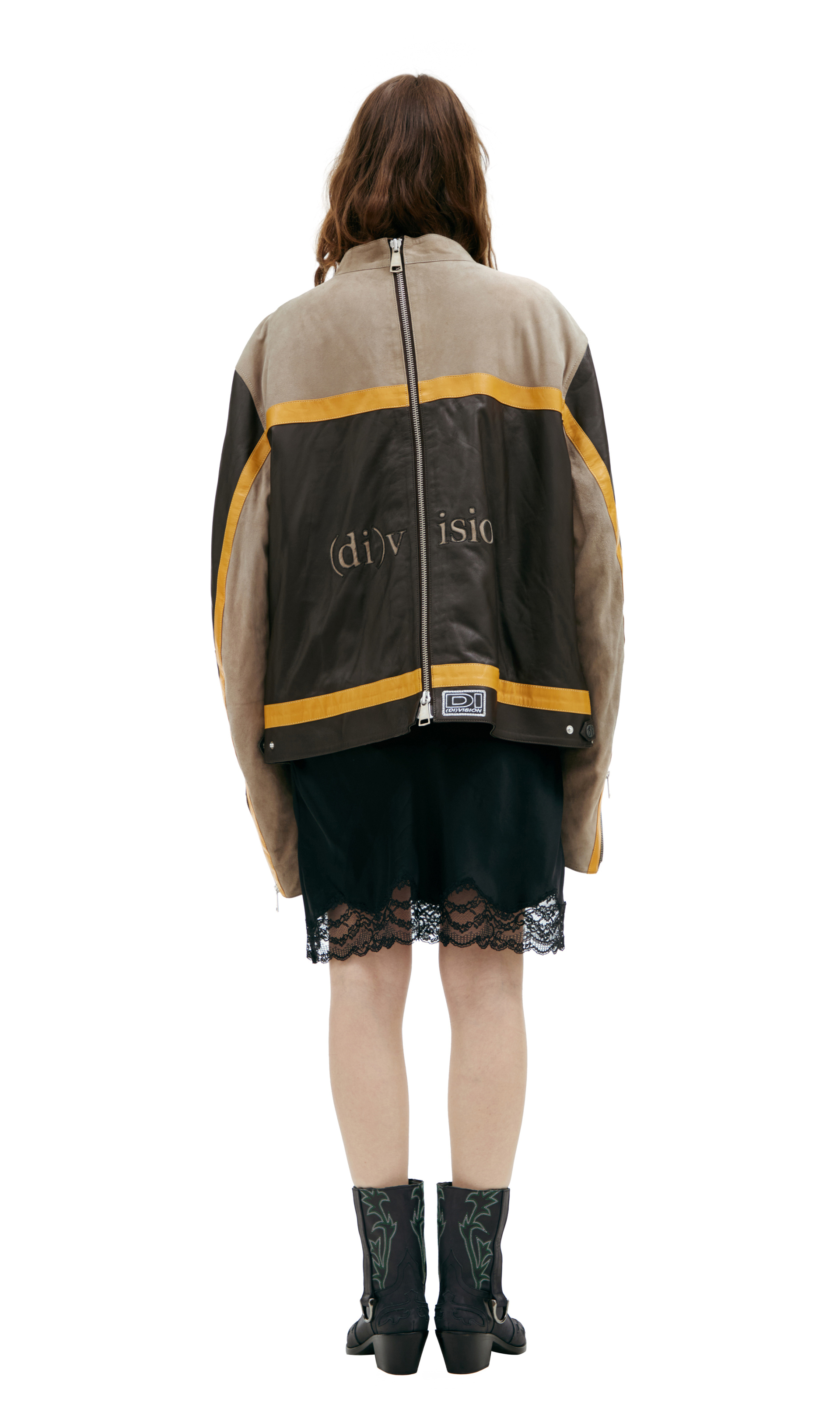 (di)vision Leather jacket with logo