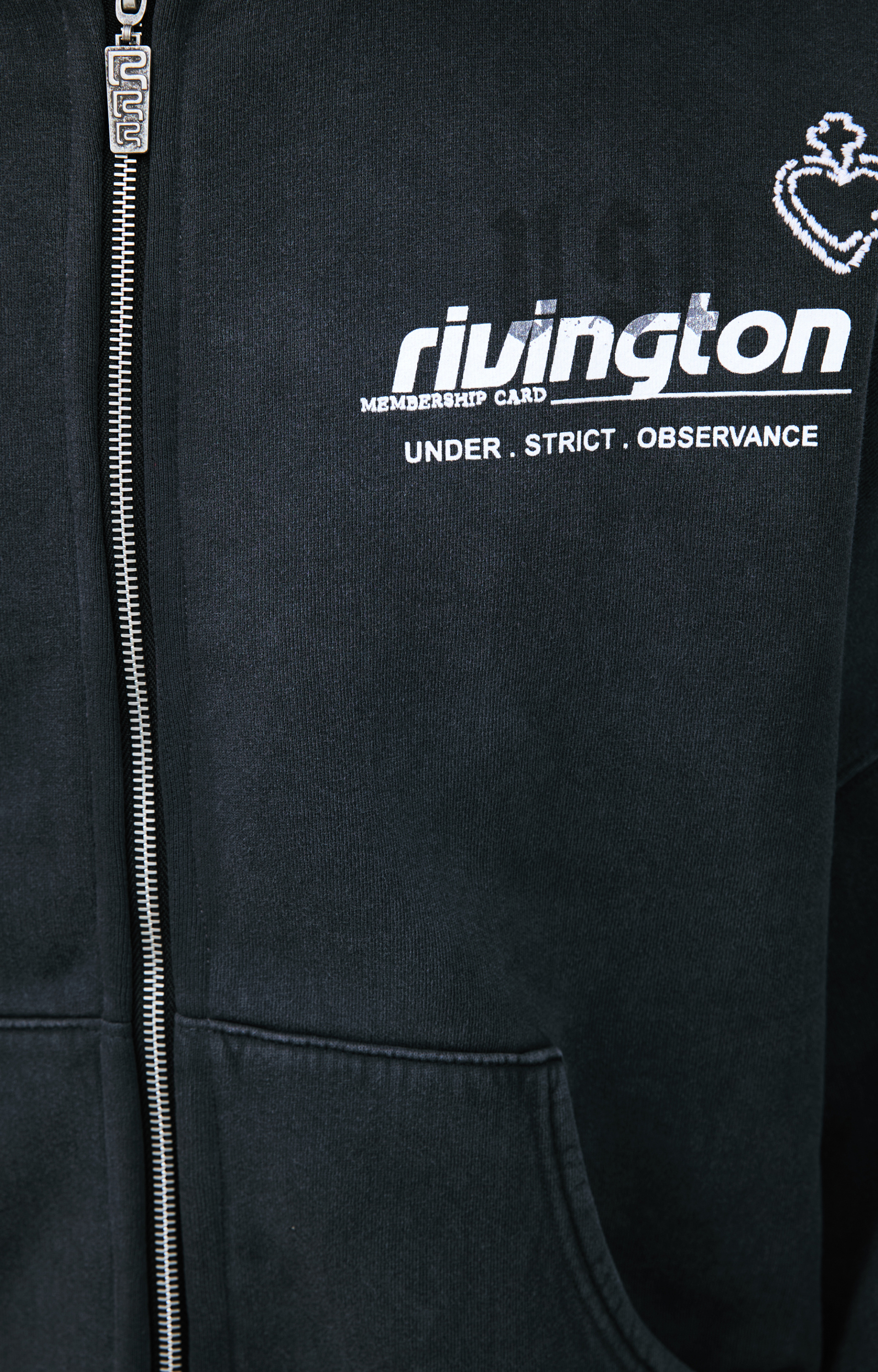 RRR123 Dark grey zip-up hoodie