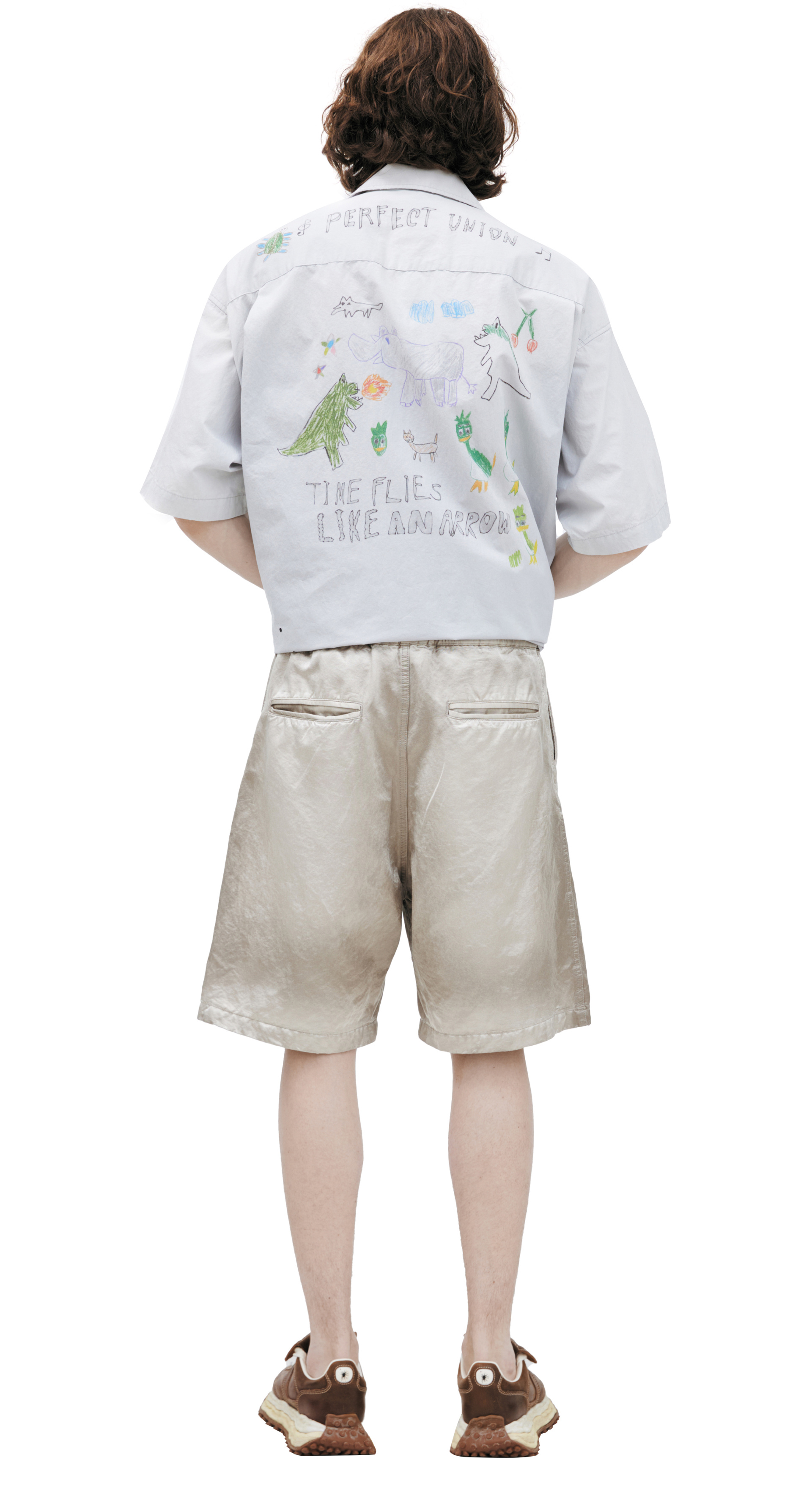 Maison Mihara Yasuhiro Beige distressed shorts