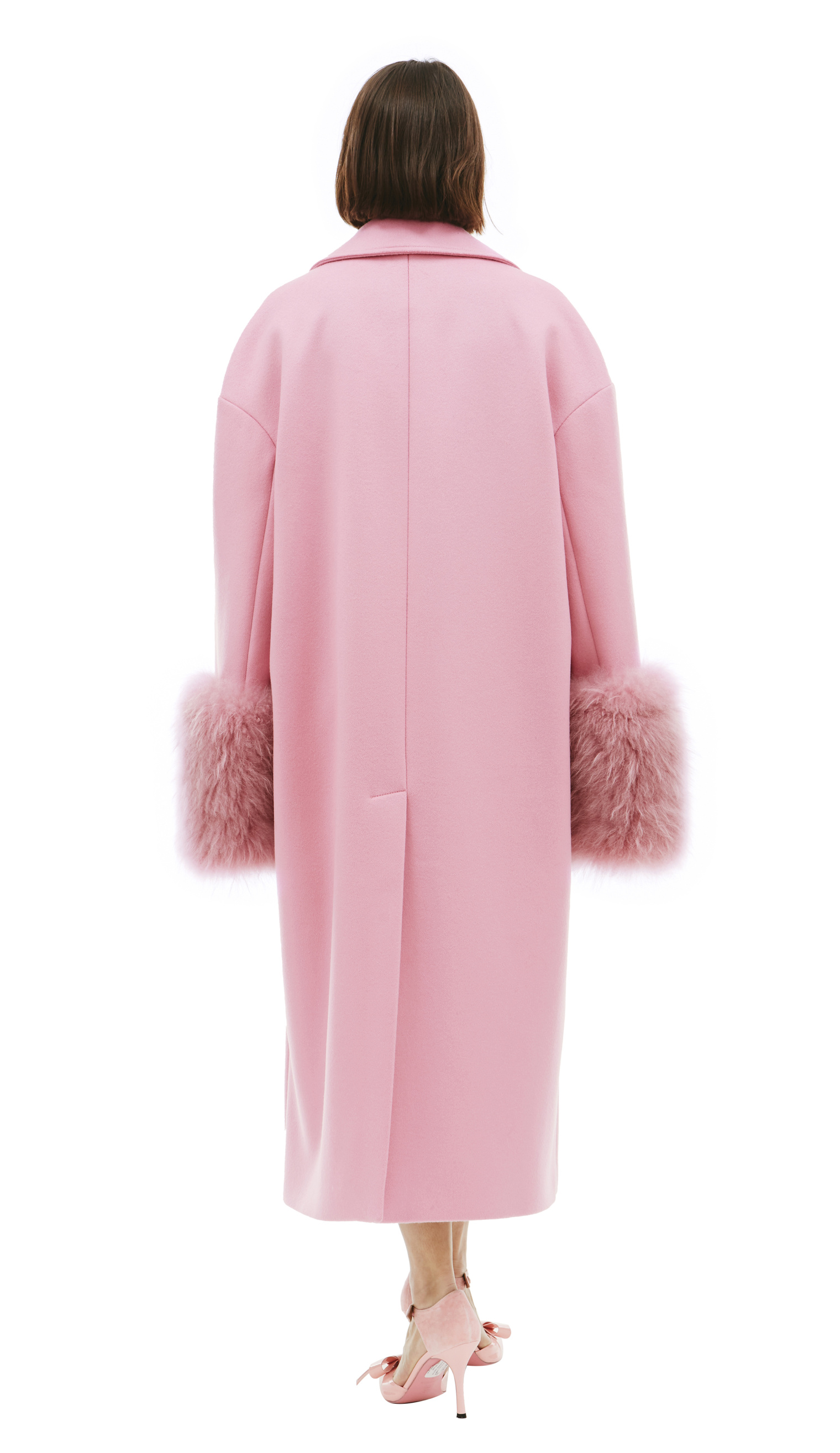 Blumarine Wool coat with fur