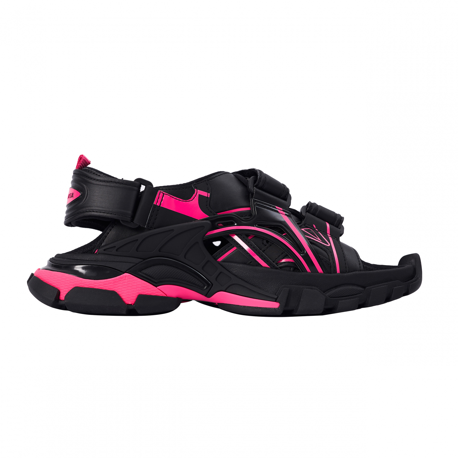 Balenciaga Черно-розовые сандалии Track