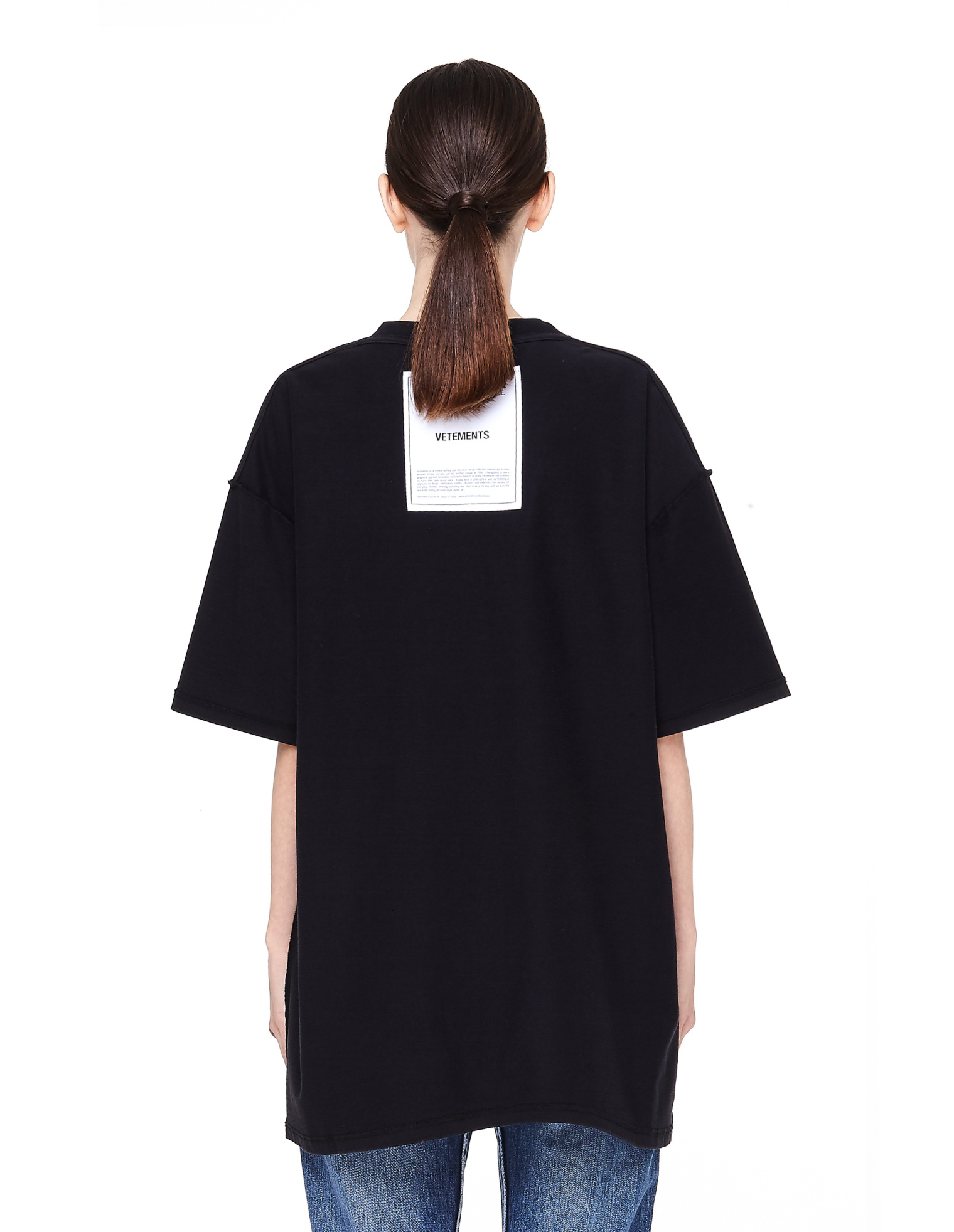 VETEMENTS Черная хлопковая футболка Inside-out