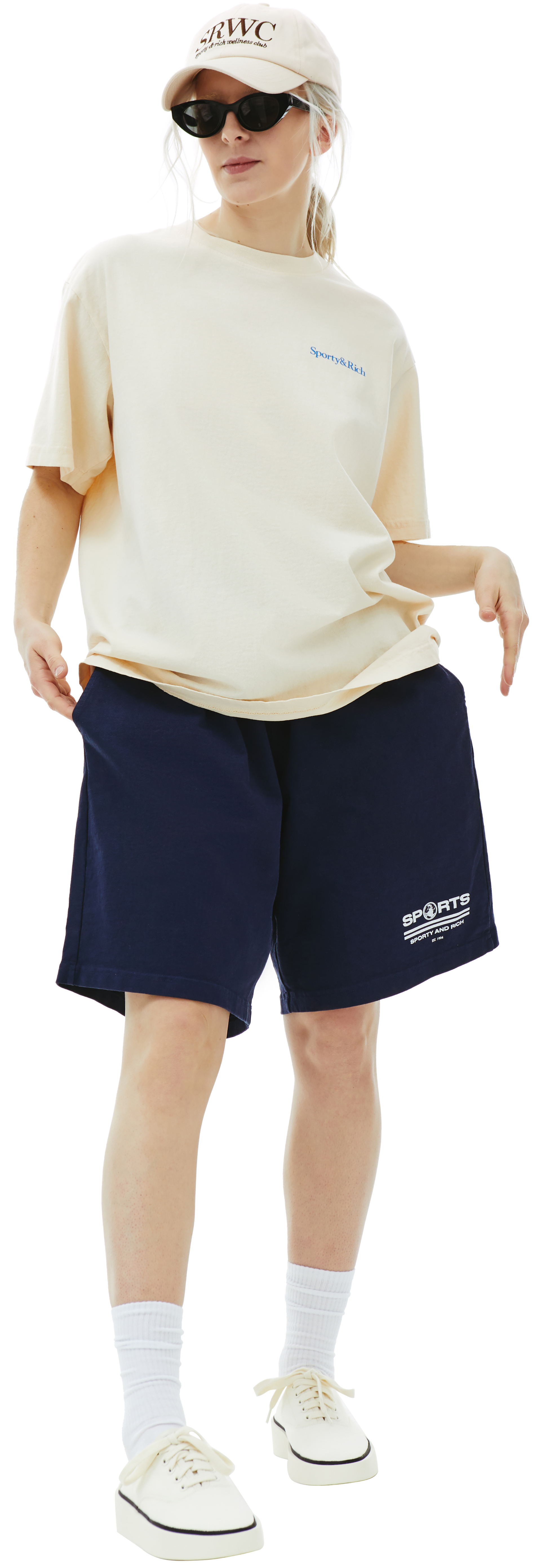 SPORTY & RICH Beige \'Health is Wealth\' T-Shirt