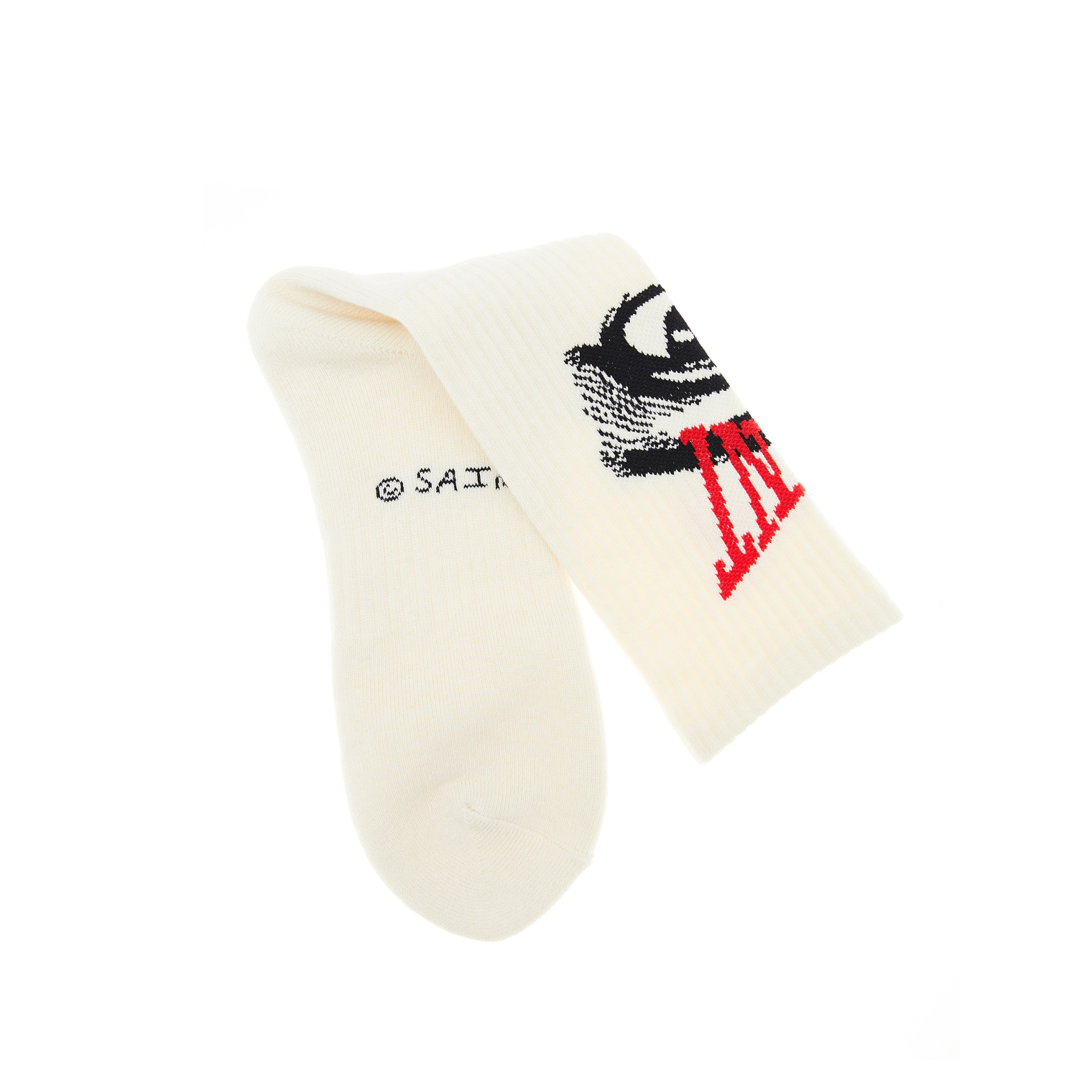 Saint Michael White Printed Socks