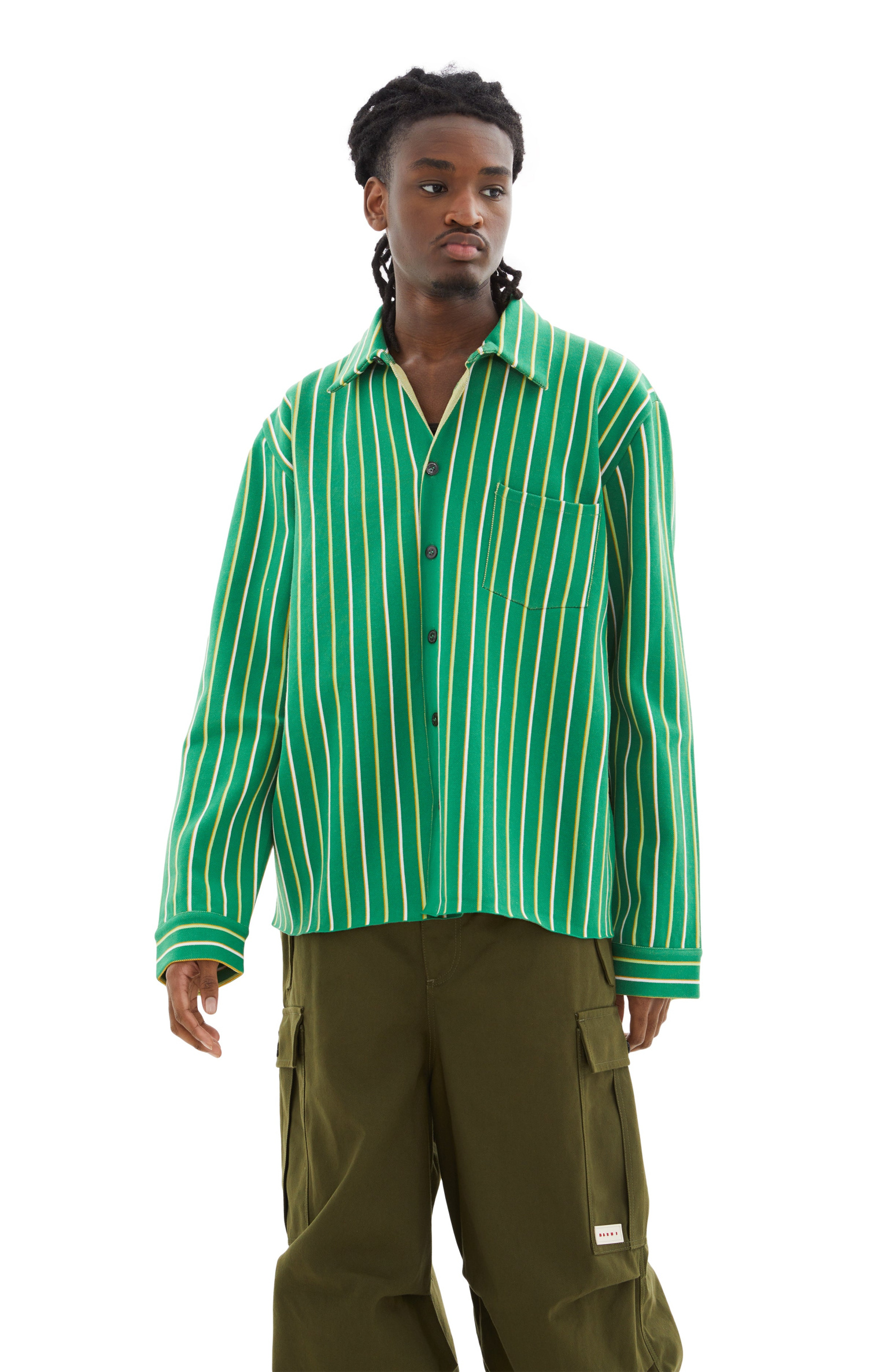 Marni Striped Techno Knit Shirt