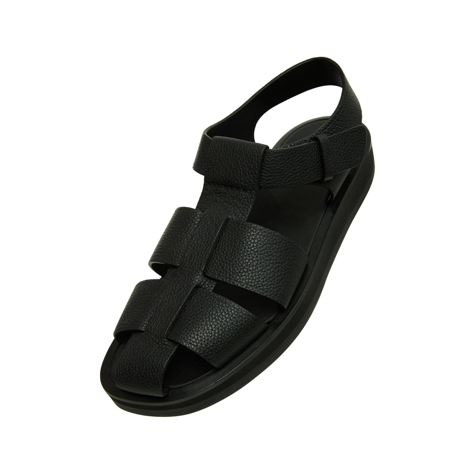 The Row Black leather sandals