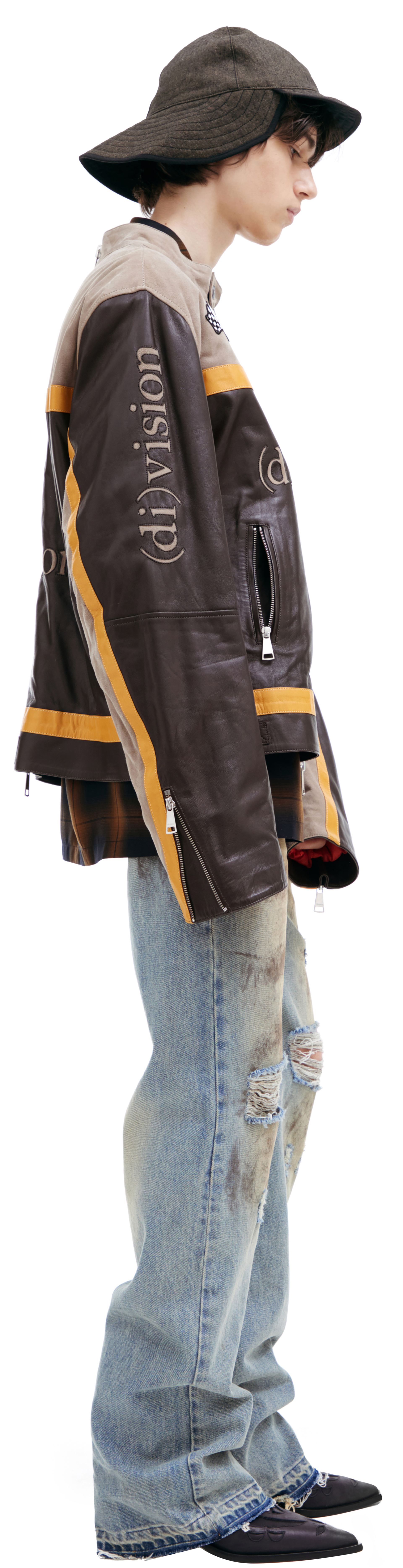 (di)vision Leather jacket with logo