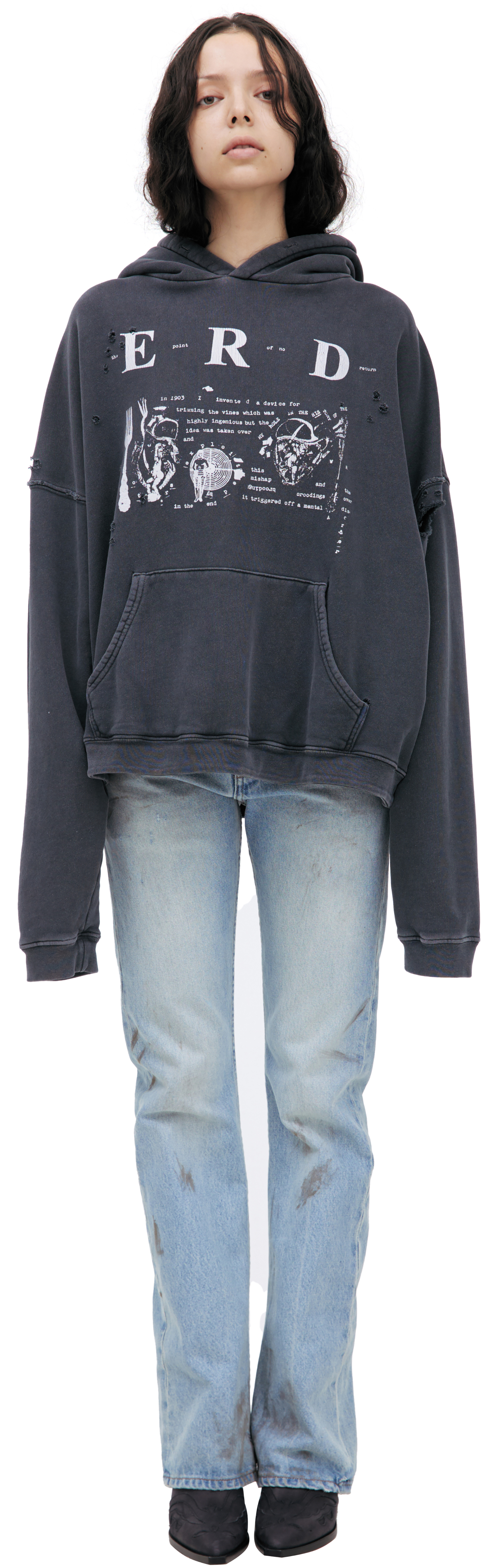 Enfants Riches Déprimés Dark grey hoodie with print