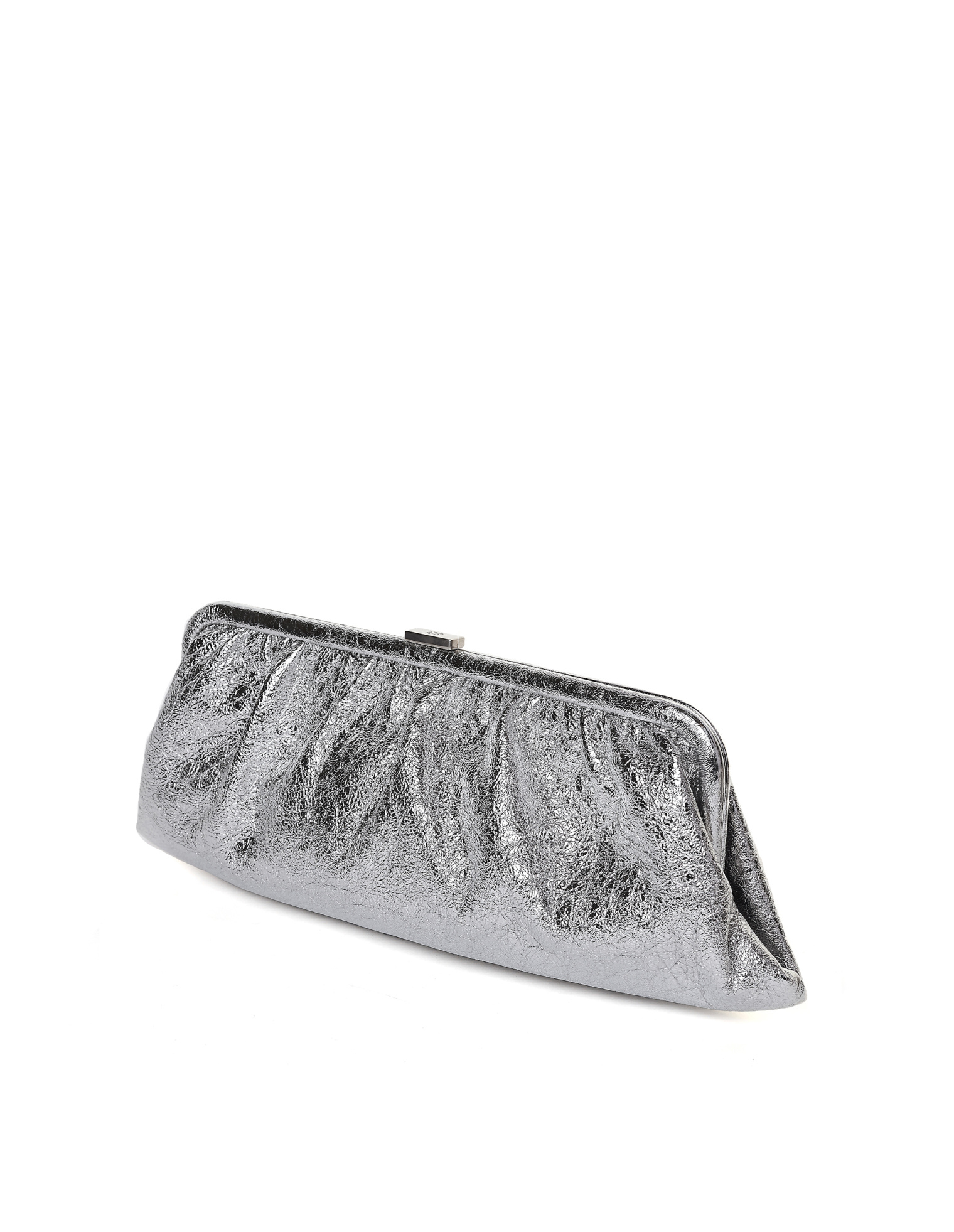 Balenciaga Cloud XL Silver Leather Clutch