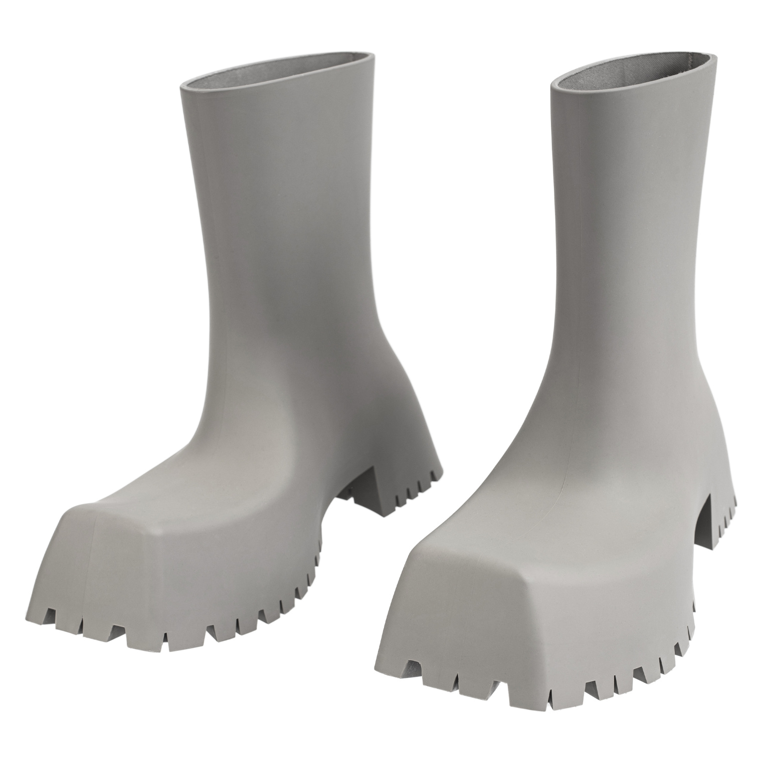 Balenciaga Grey Rubber Trooper Boots