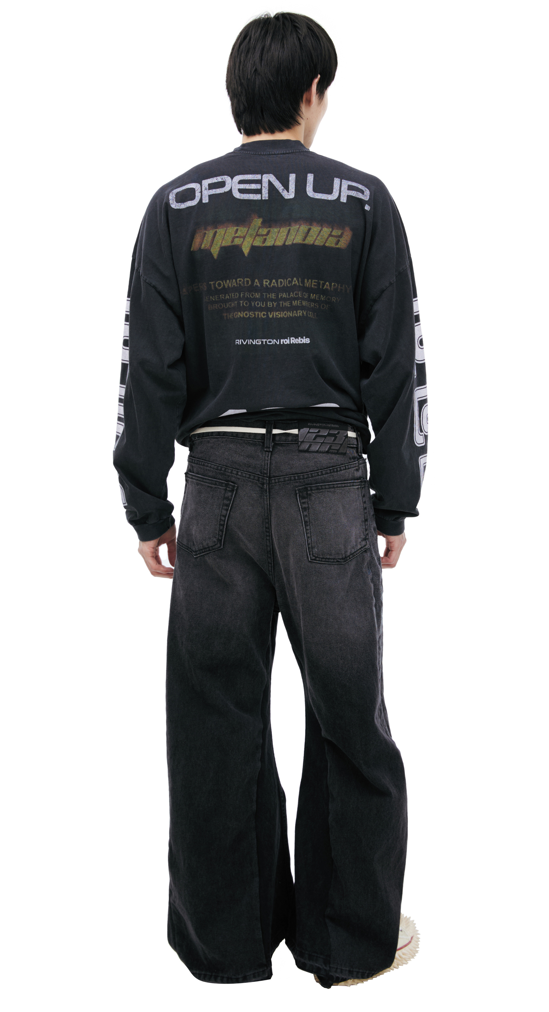 RRR123 Grey flared jeans