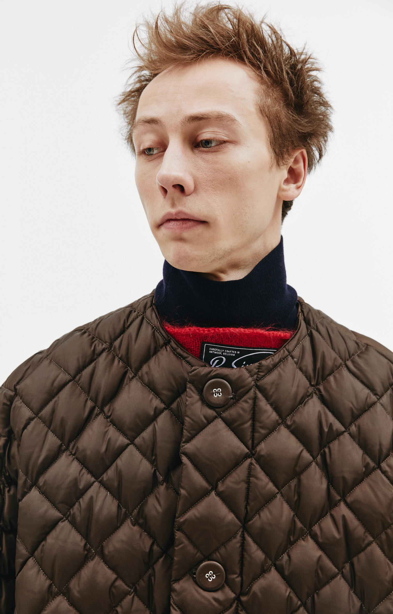 Raf Simons Oversized quilted jacket in brown