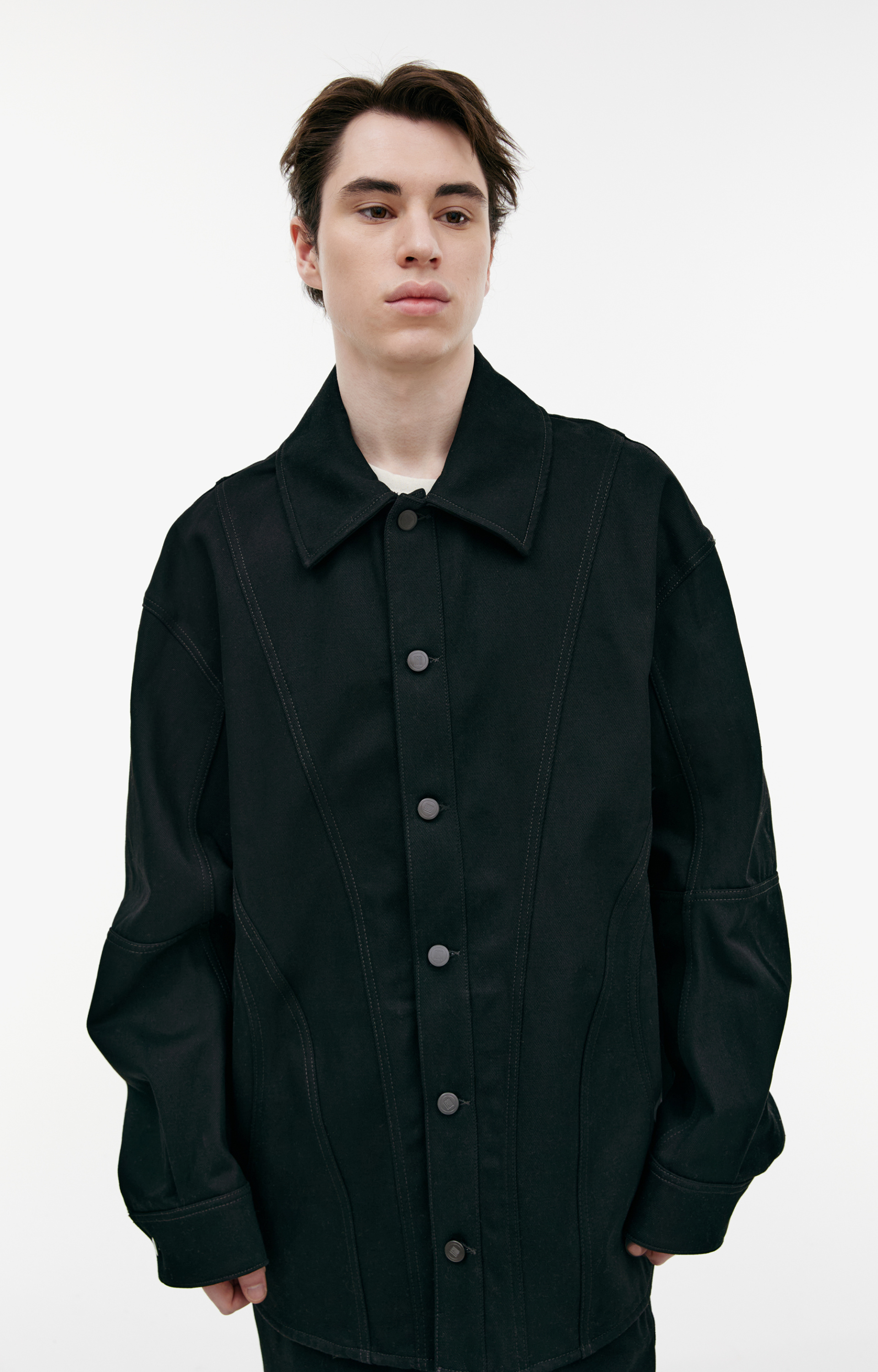 LOUIS GABRIEL NOUCHI Denim jacket with shaped seams