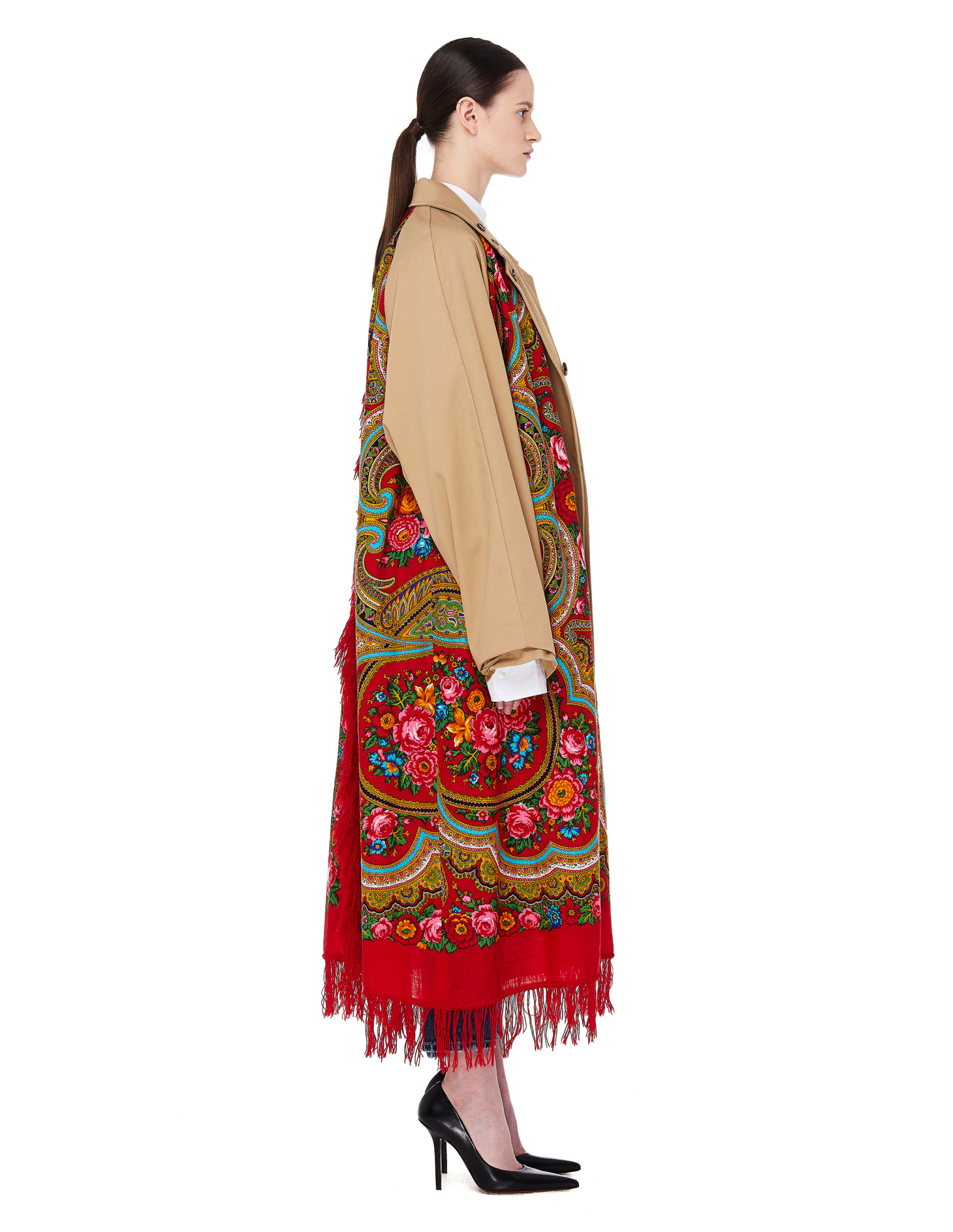 VETEMENTS Хлопковый двусторонний тренч с платком