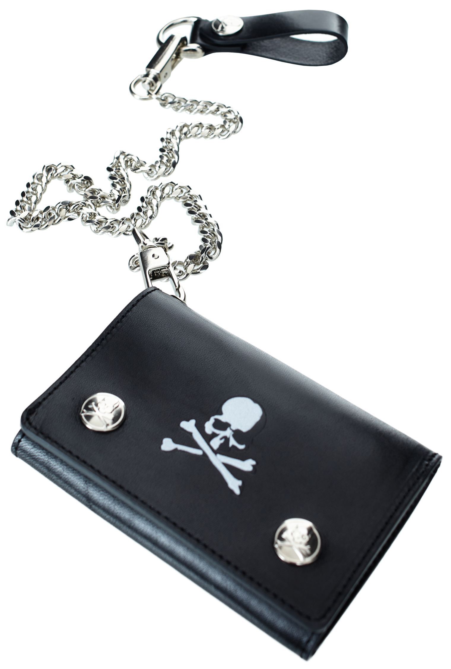 Mastermind WORLD Black leather wallet with chain