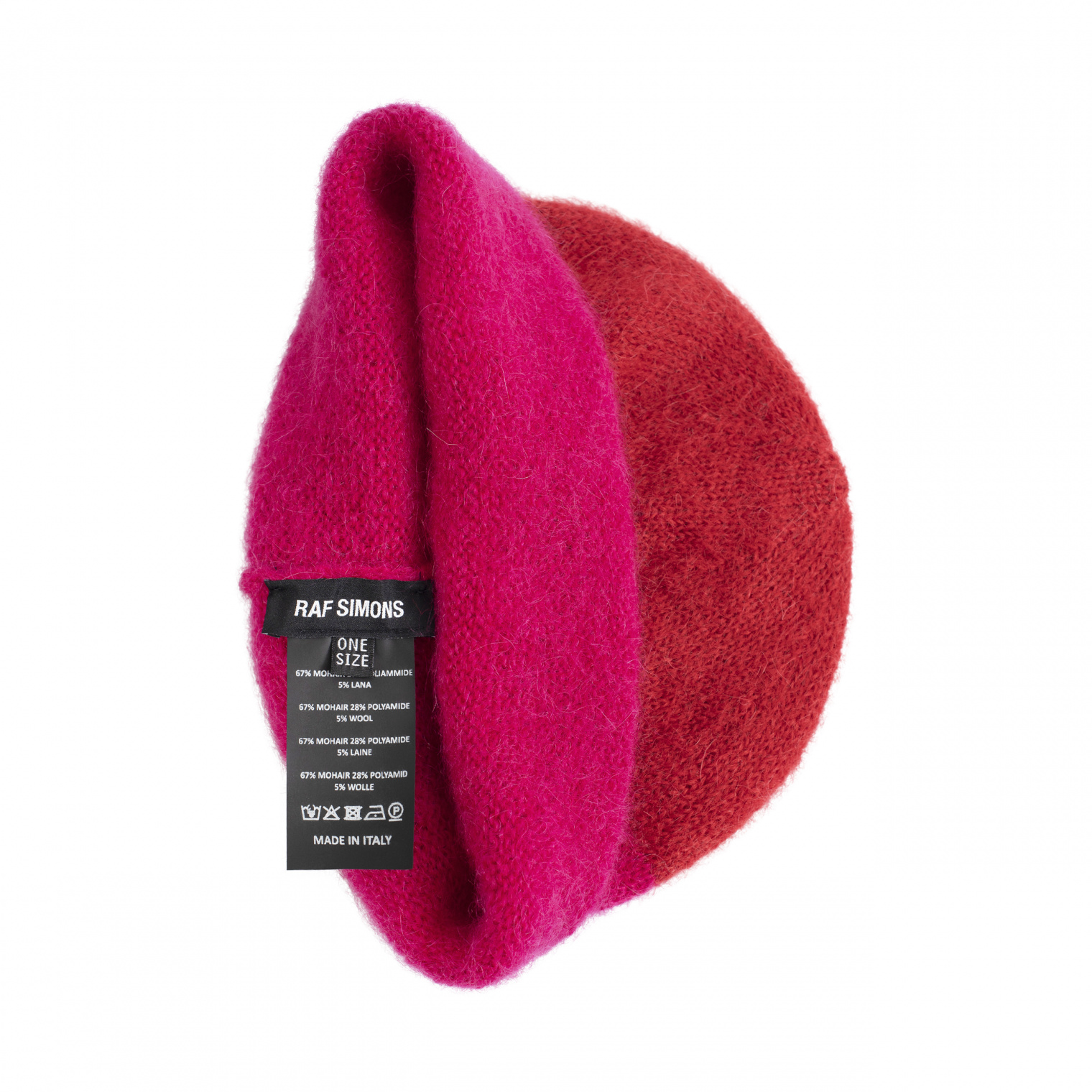 Raf Simons Двухцветная шапка с вышивкой RS