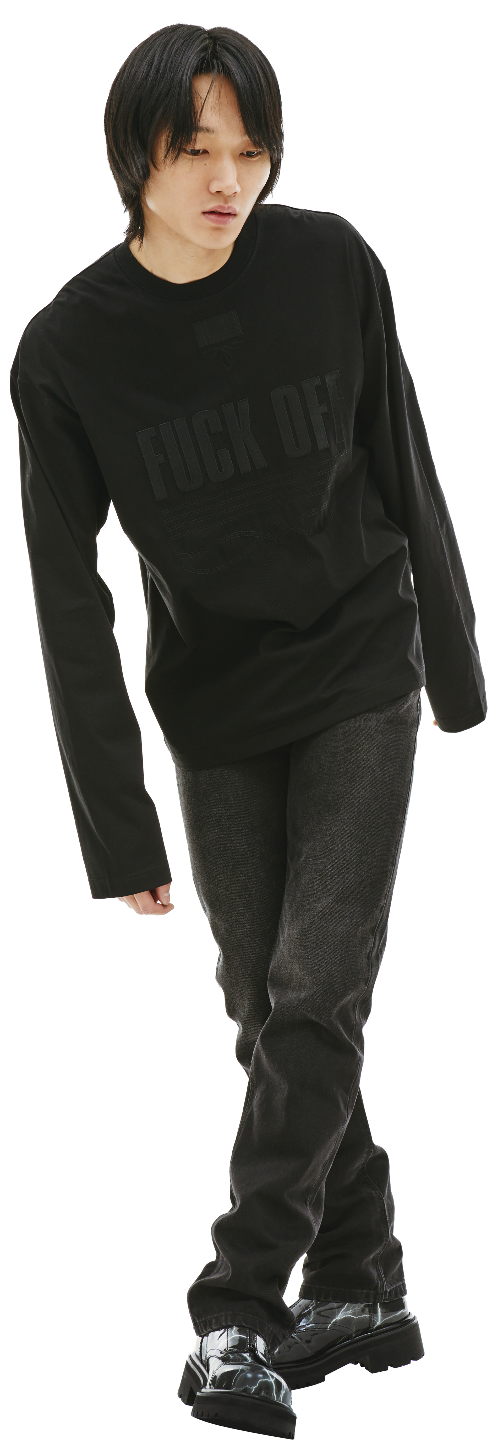 VTMNTS Patched \'Fuck Off\' Long sleeve t-shirt