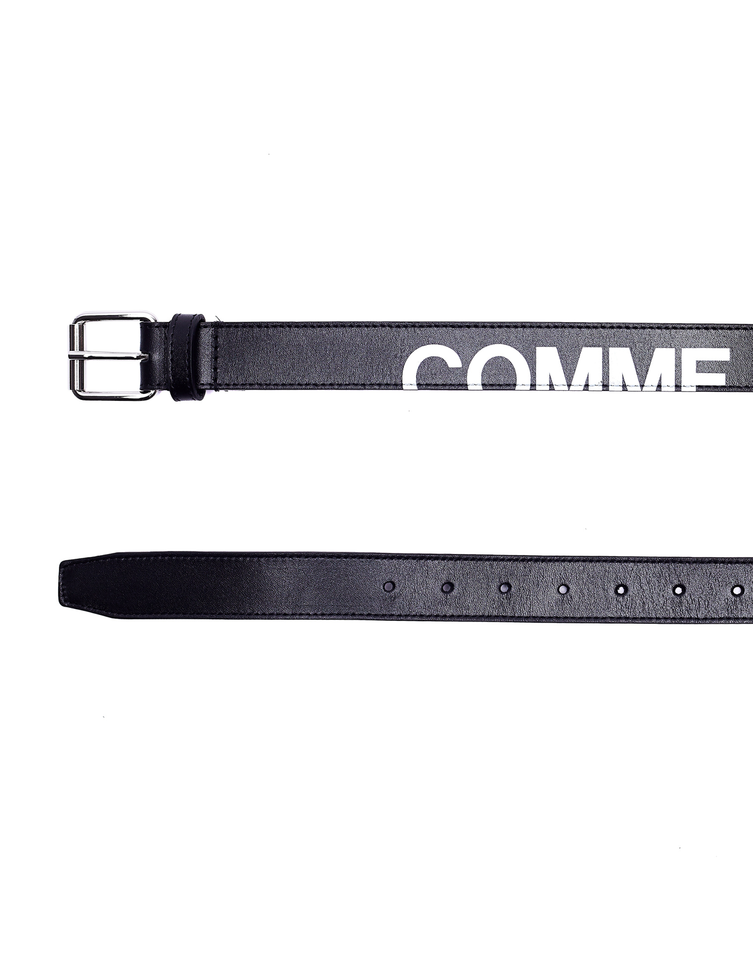 Comme des Garcons Wallets Черный кожаный ремень с логотипом