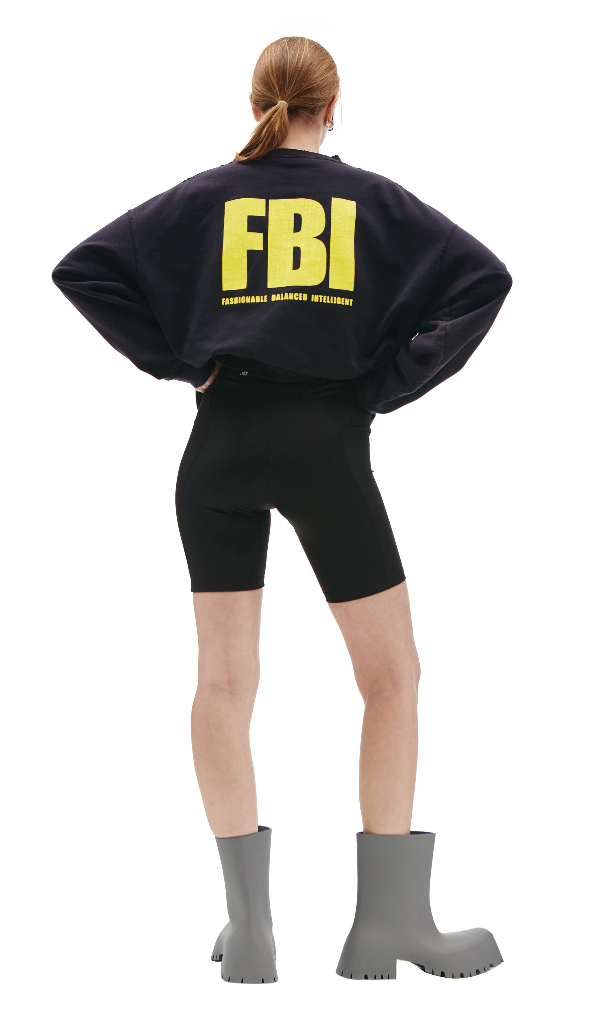 Balenciaga Logo Cycling Short in Black