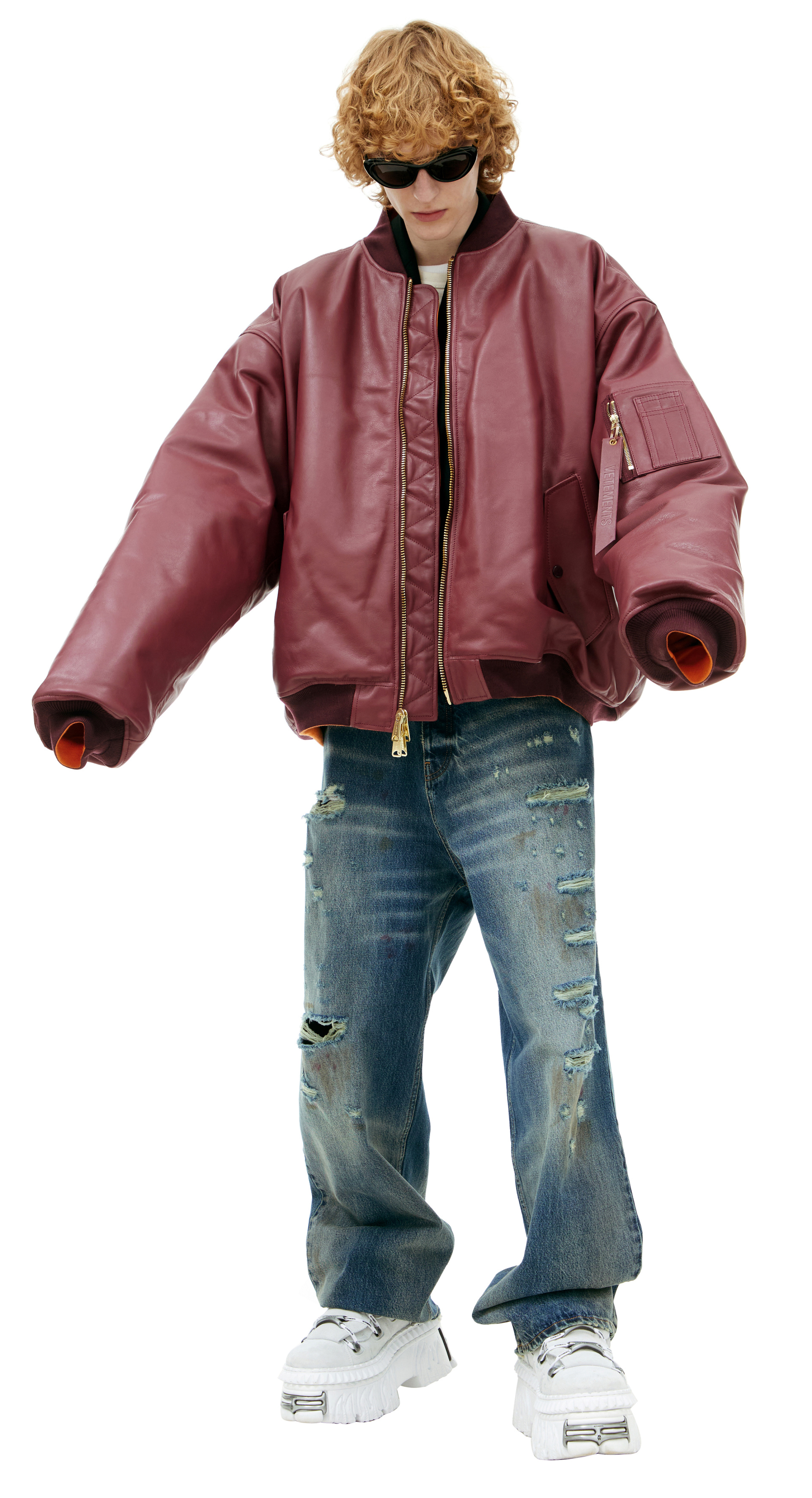 VETEMENTS Zippered leather bomber