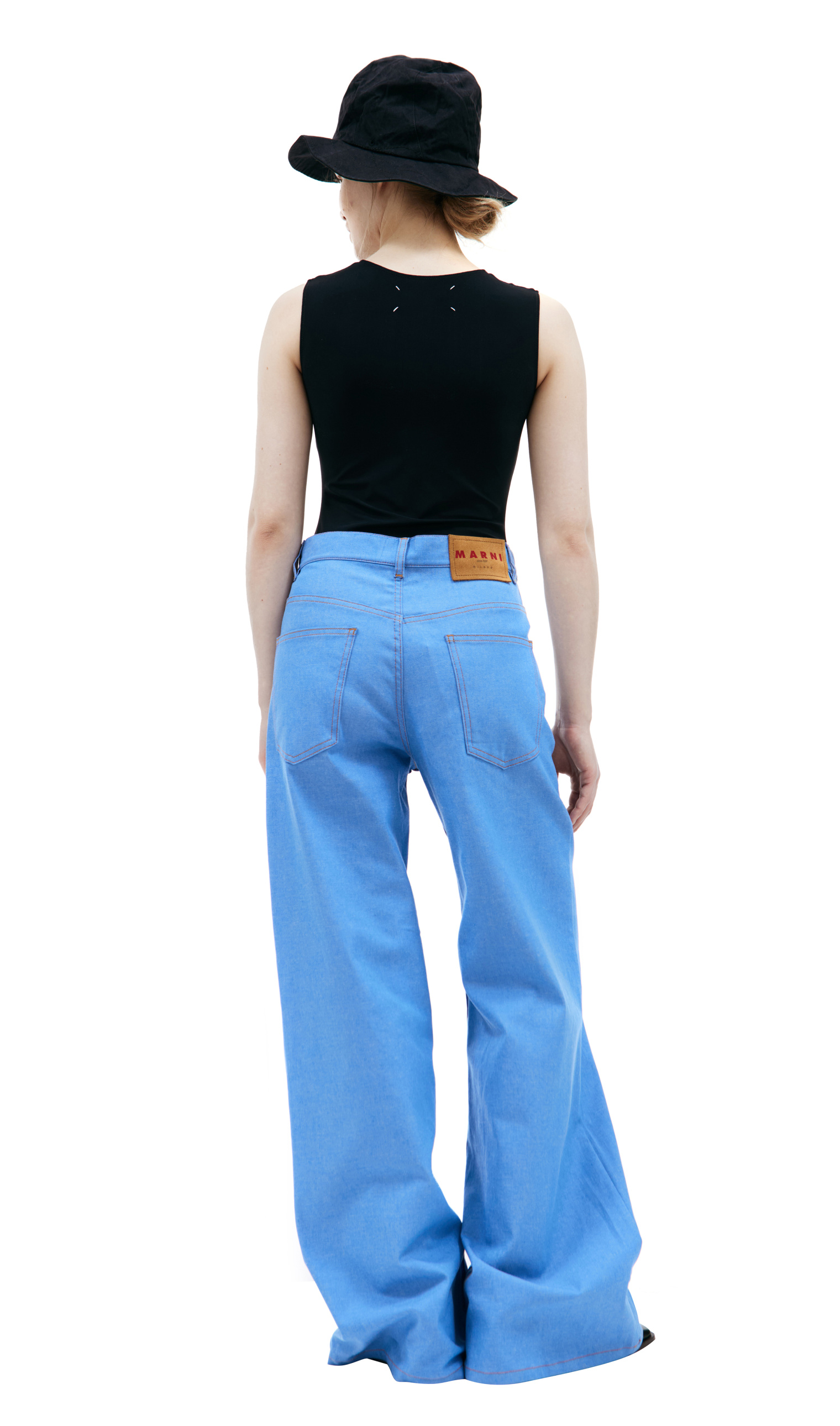 Marni Расклешенные джинсы с вышитым логотипом