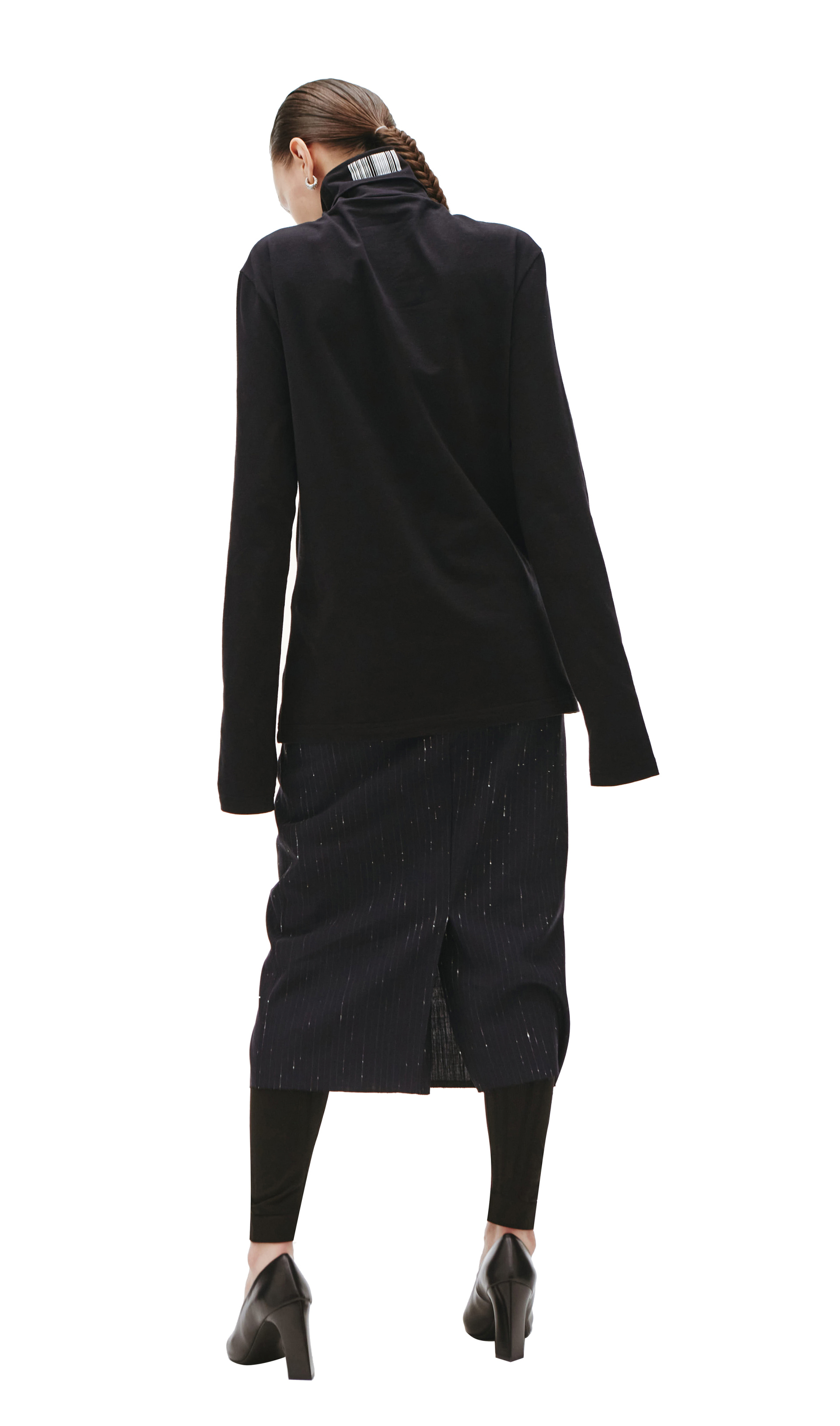 VTMNTS Black logo turtleneck