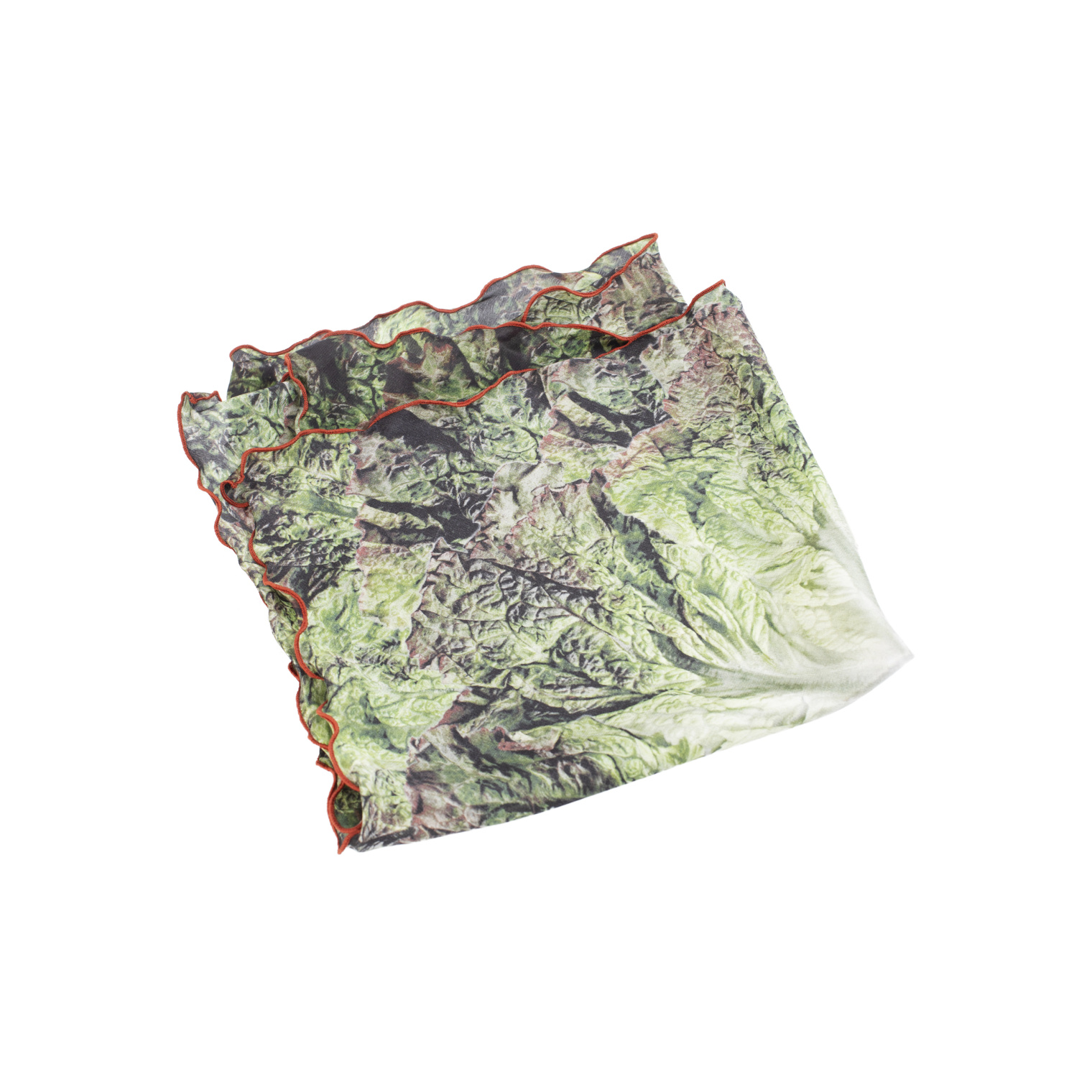 Doublet Шелковый шарф с принтом салатного листа