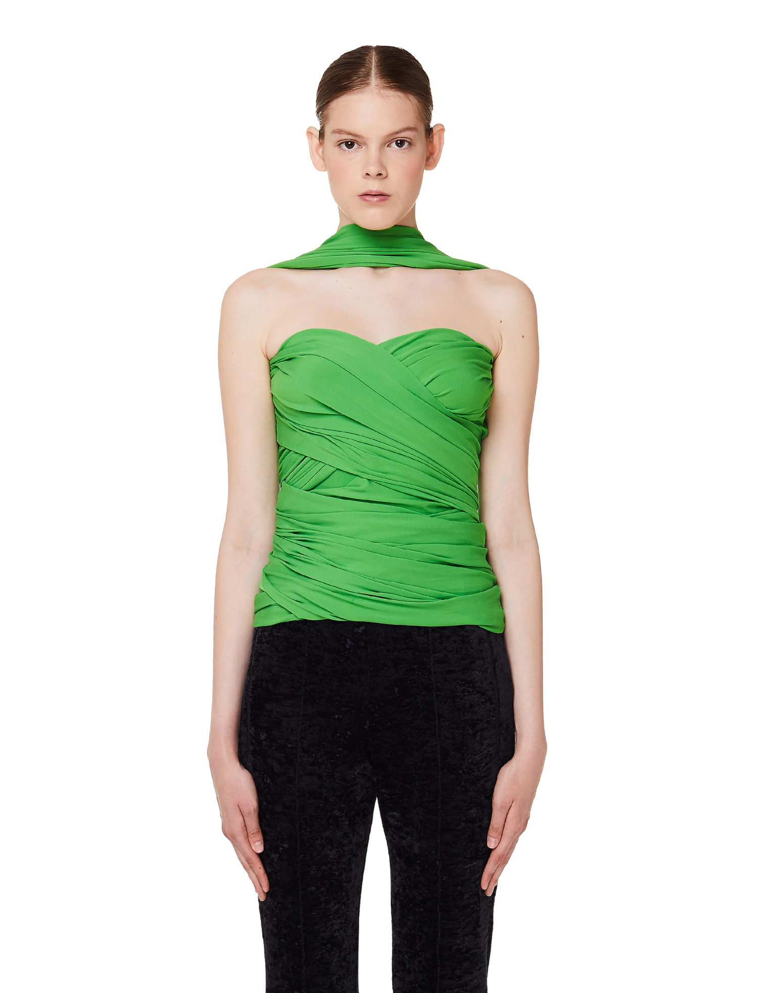 Balenciaga Green Draped Top