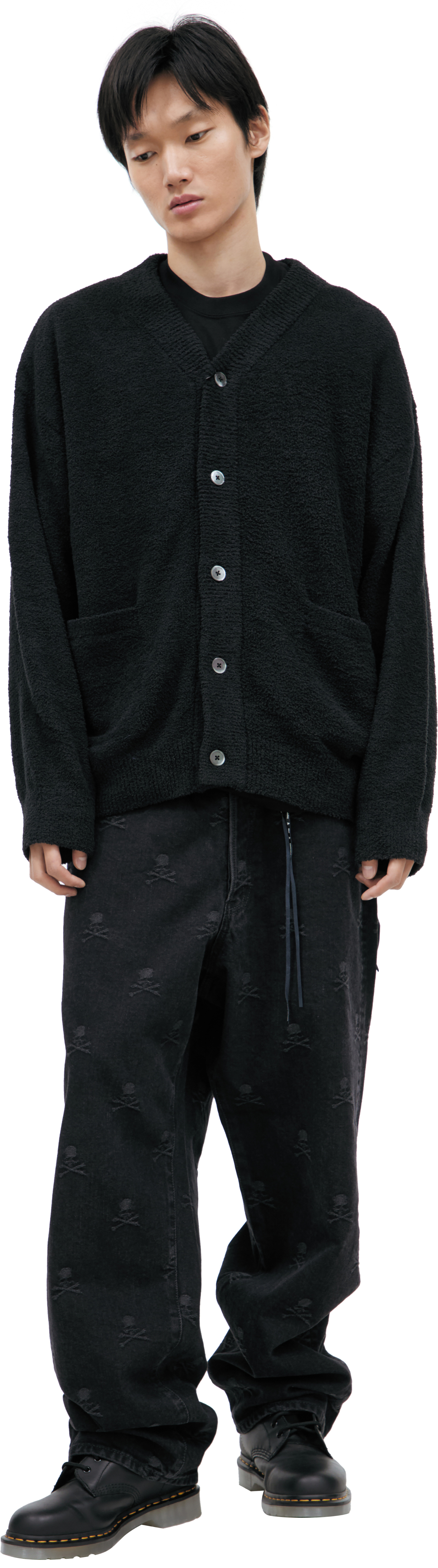 Mastermind WORLD Black button-up cardigan