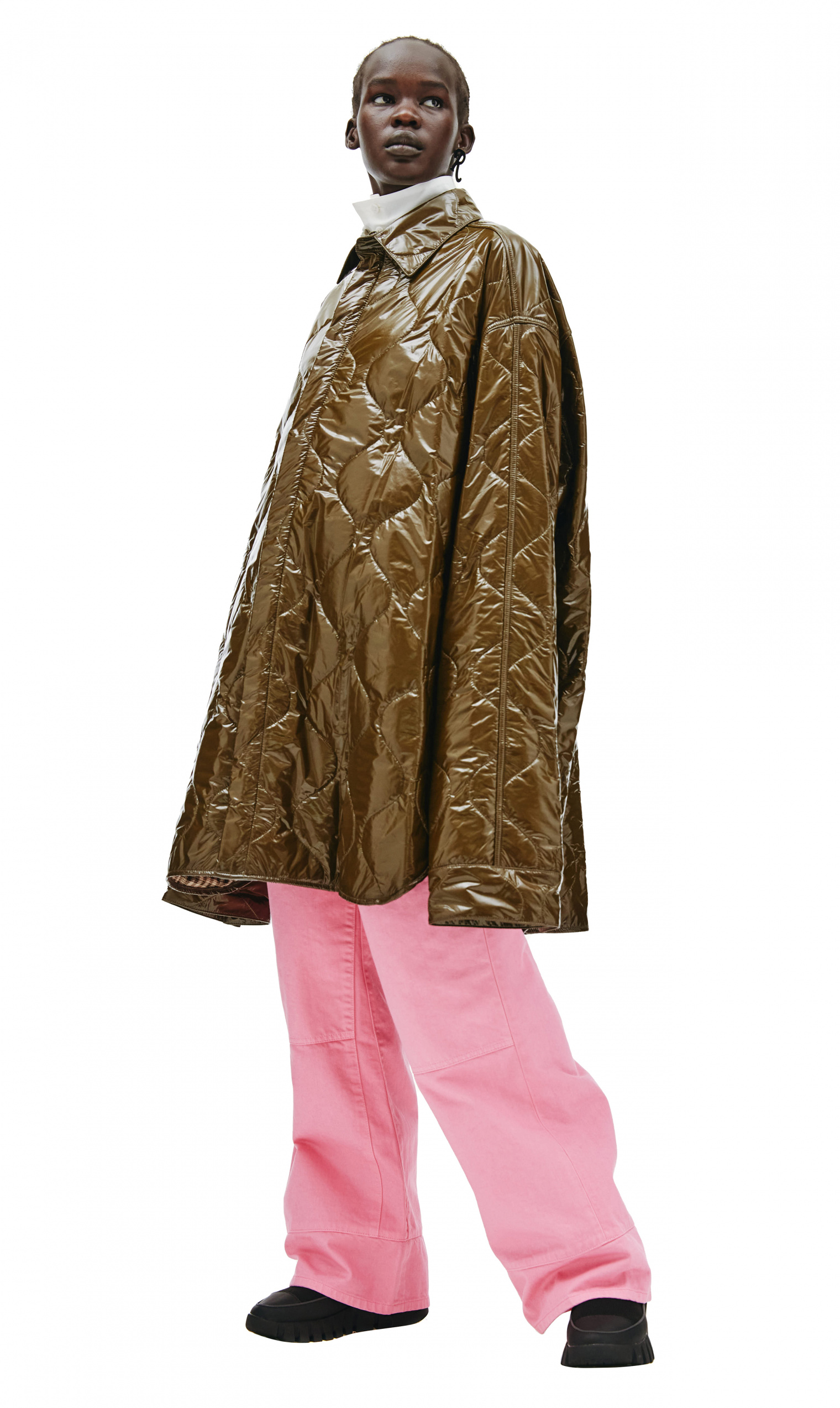 Raf Simons Oversized Quilted Jacket in khaki