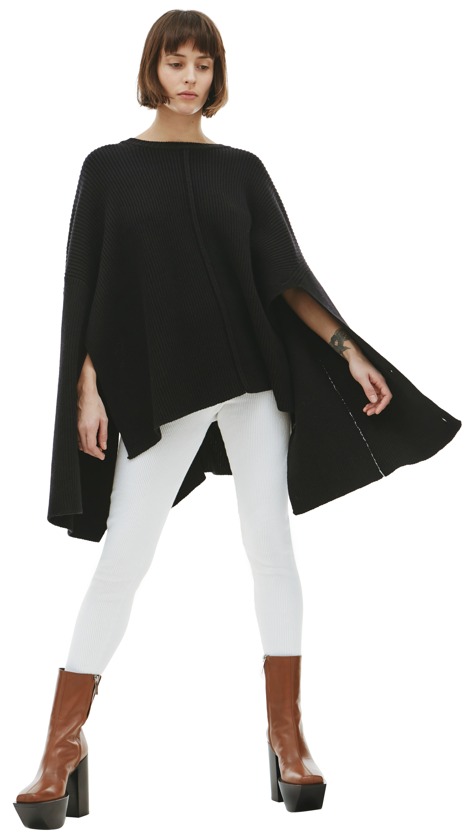 PETER DO Ribbed knit cape sweater