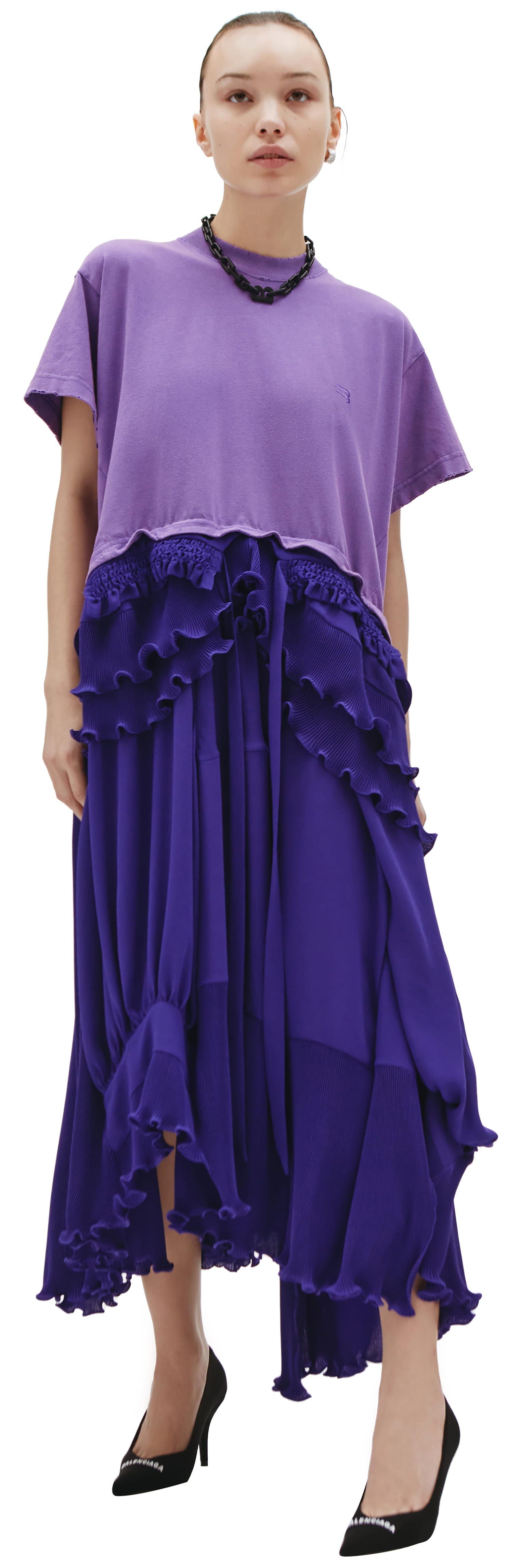 Balenciaga Sporty B T-Shirt Dress in purple