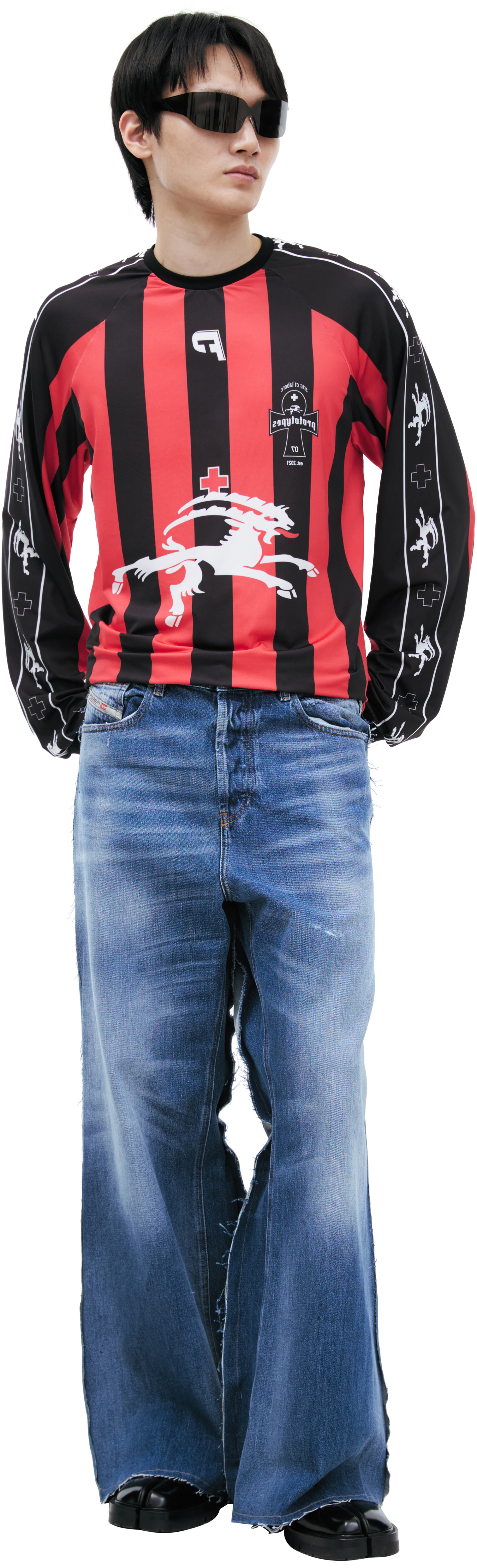 PROTOTYPES Wide jeans with paint effect