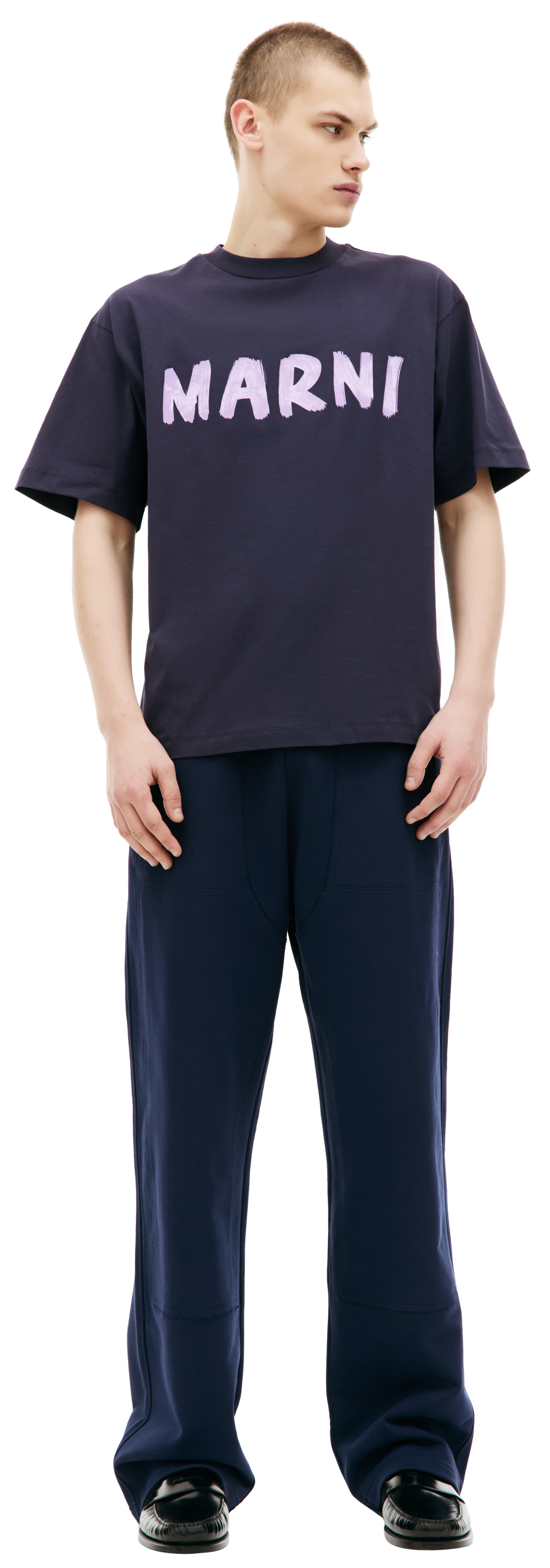 Marni Navy printed t-shirt