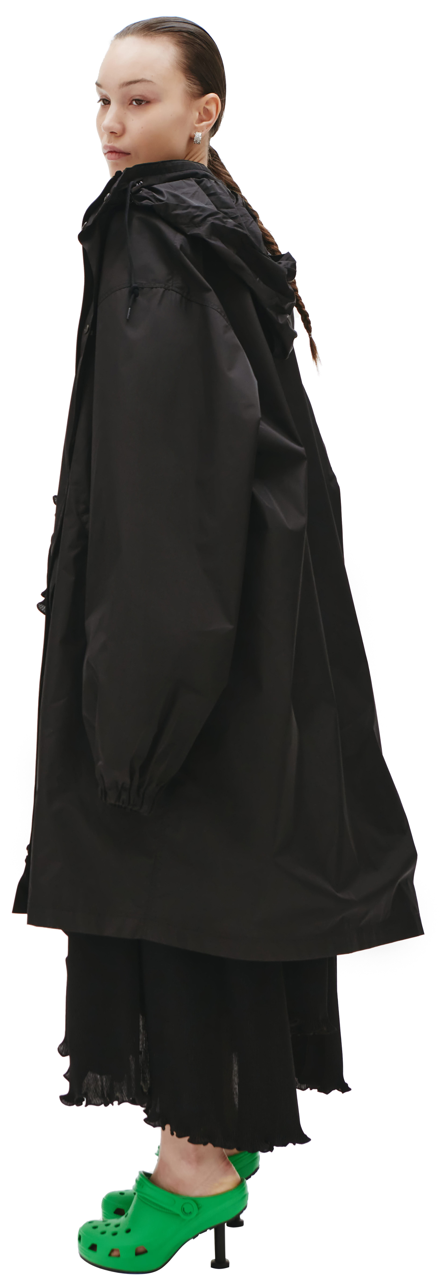 Balenciaga Черный плащ с капюшоном