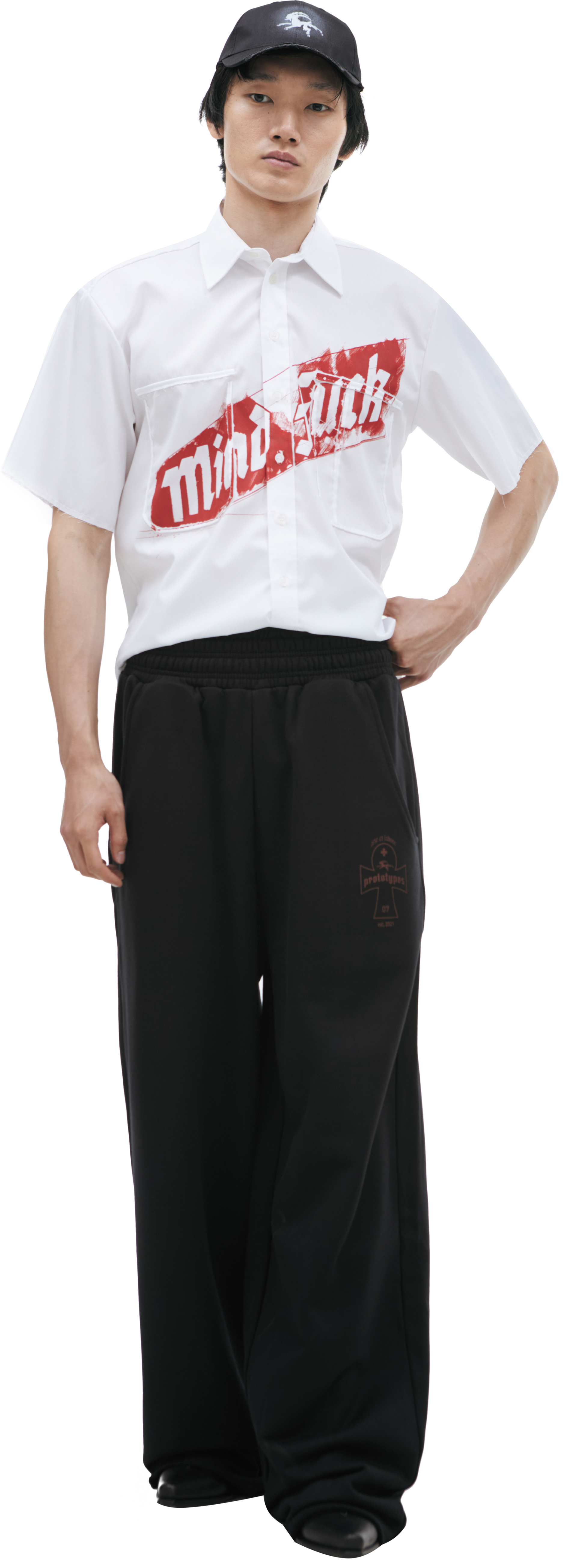 PROTOTYPES Wide-leg sweatpants with a waistband
