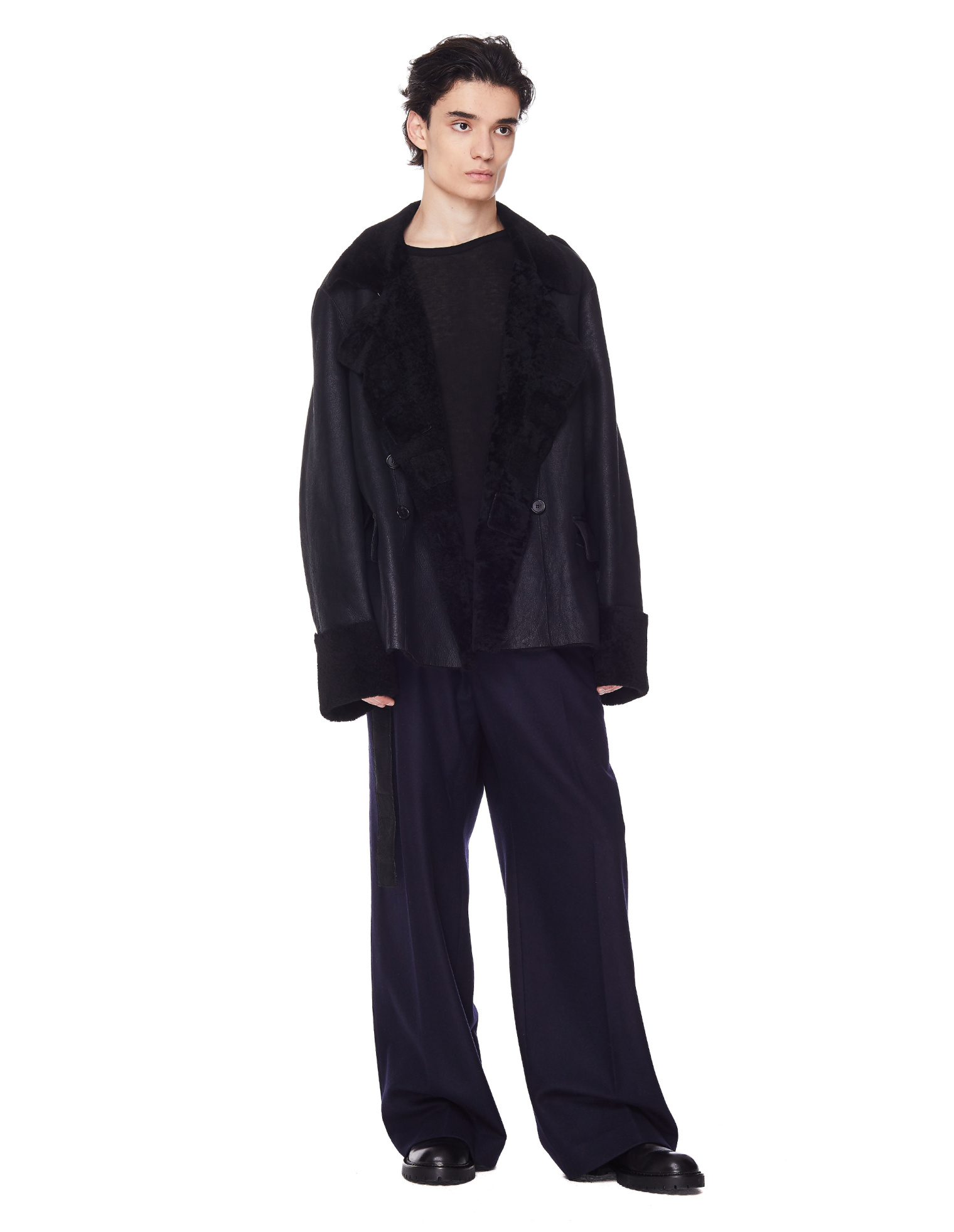 Ann Demeulemeester Yves Black Long Sleeve T-Shirt