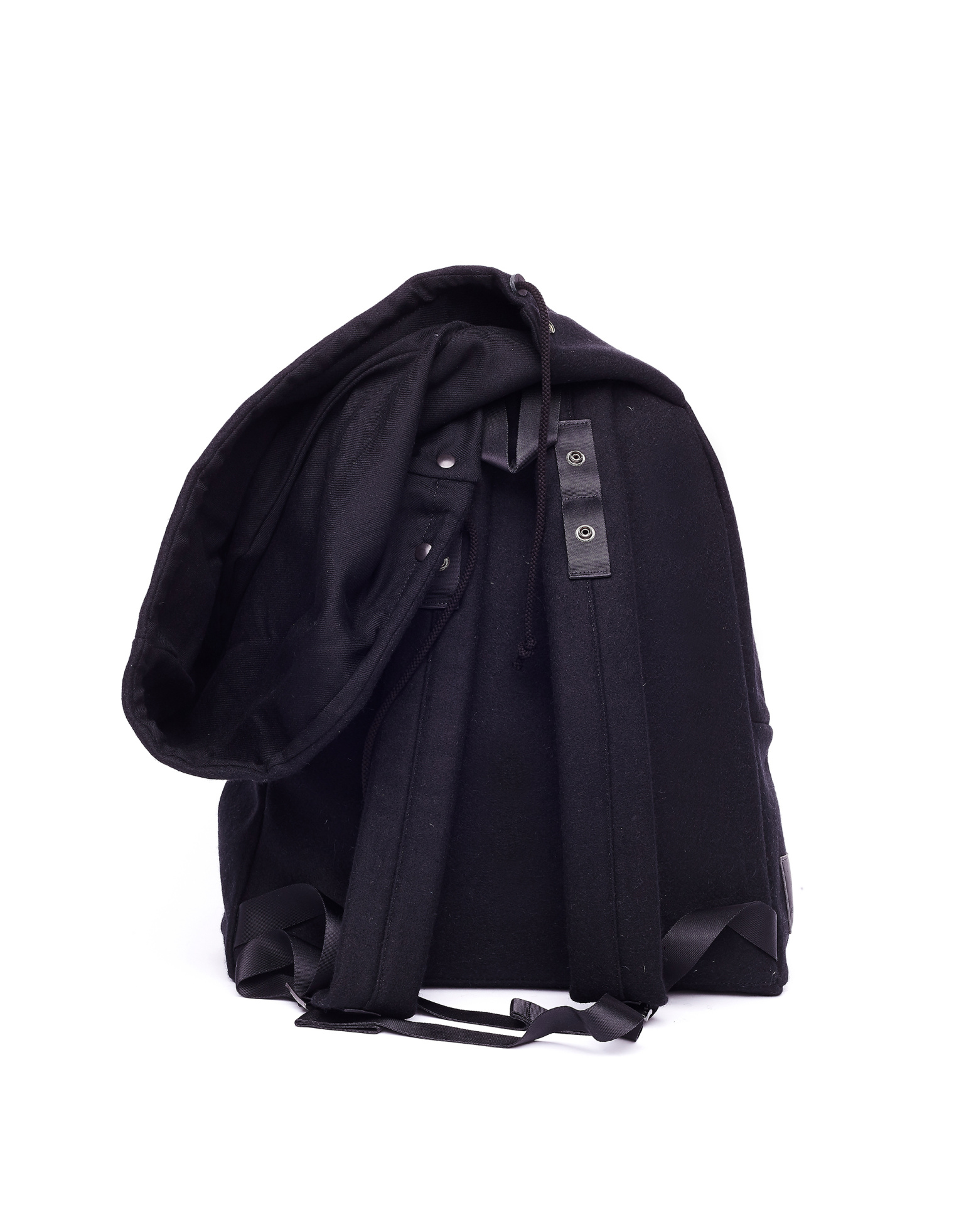 Yohji Yamamoto Black Wool Backpack with Hood