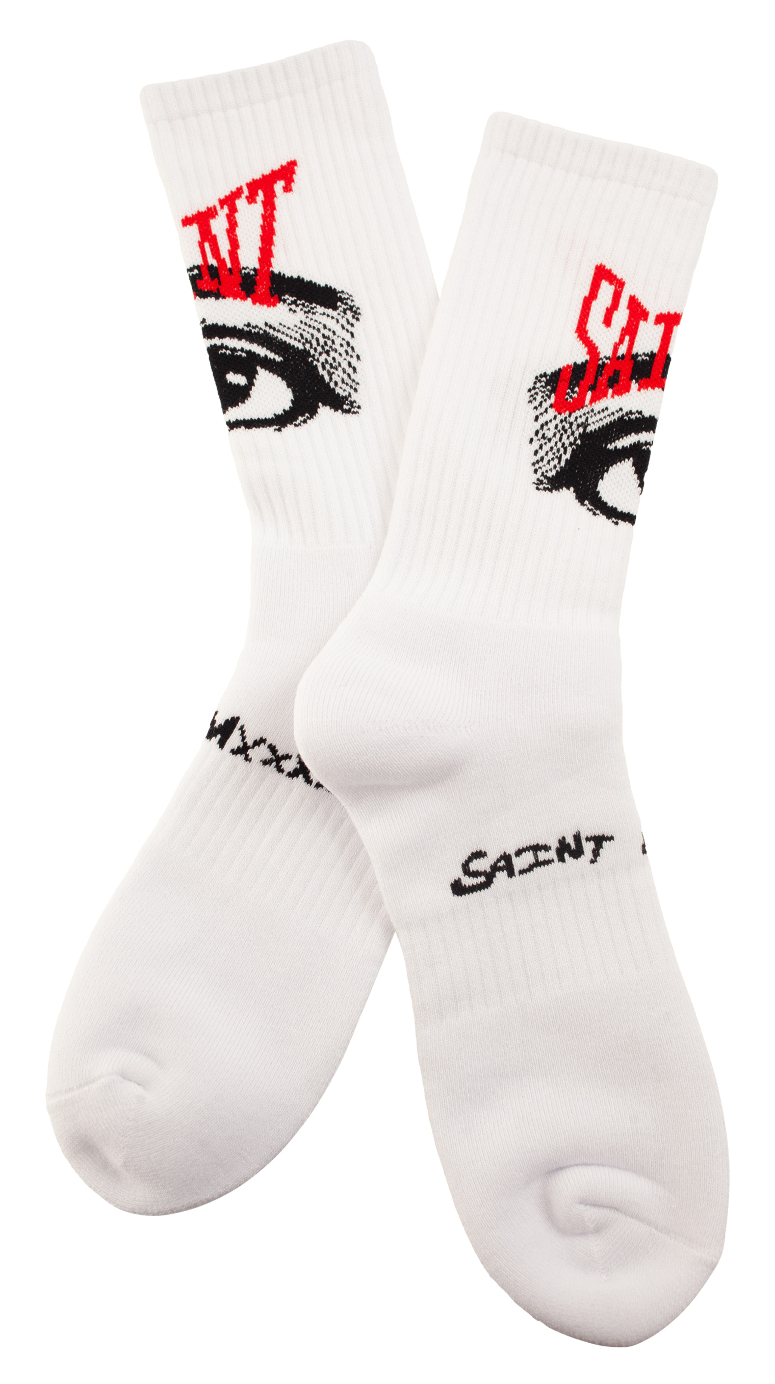 Saint Mxxxxxx White print socks