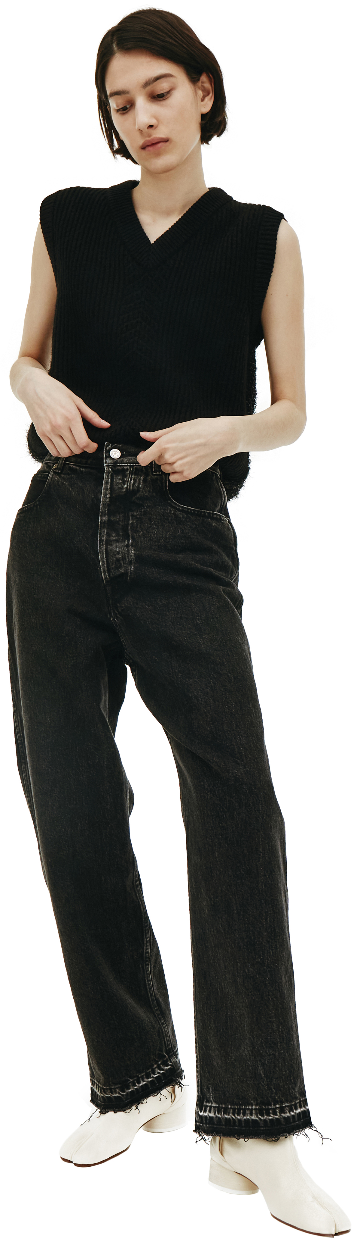 Golden Goose Black Jeans With Raw Hem